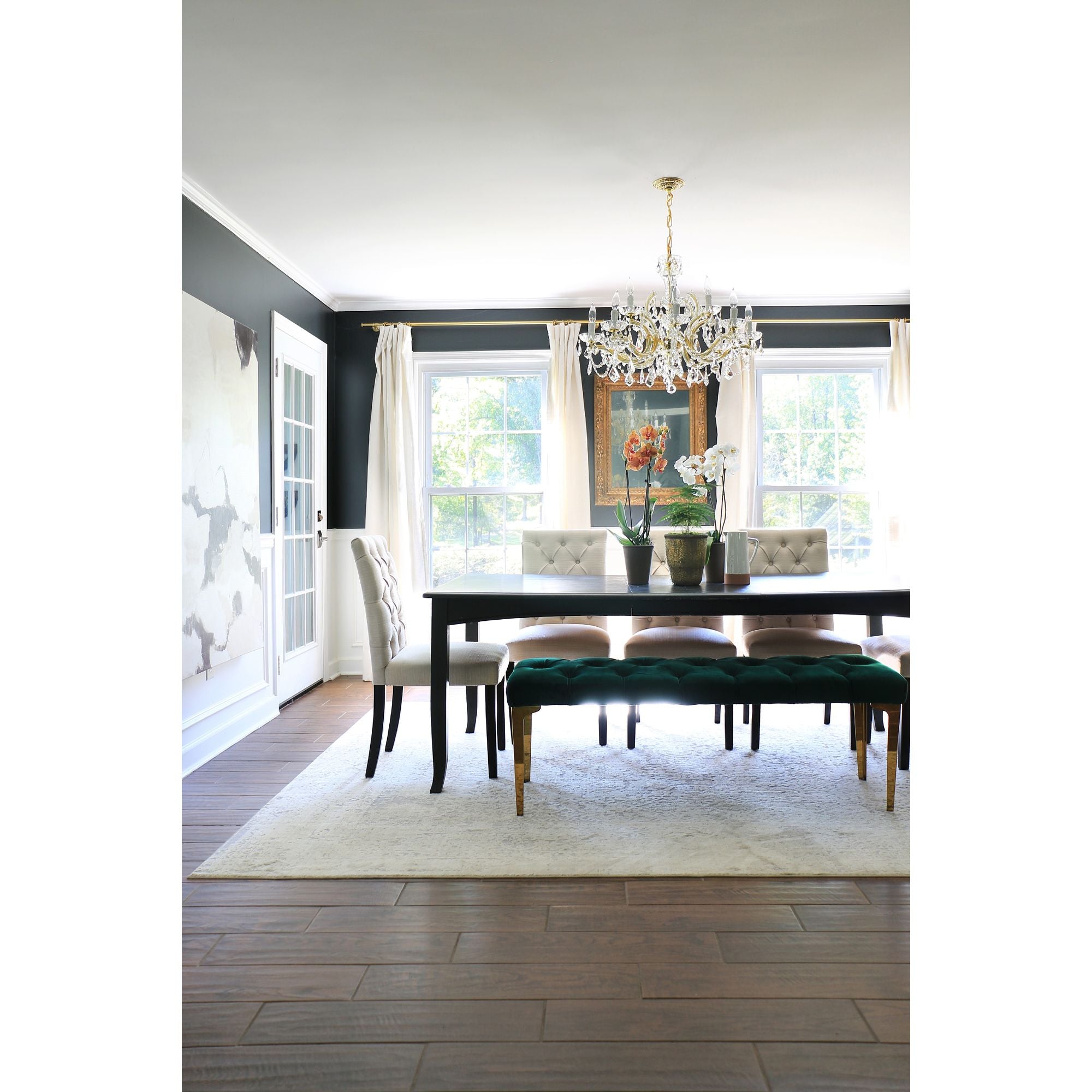 Maria Theresa 12 Light Hand Cut Crystal Gold Chandelier Hand Cut Crystal 29"W x 25.5"H x 29"D