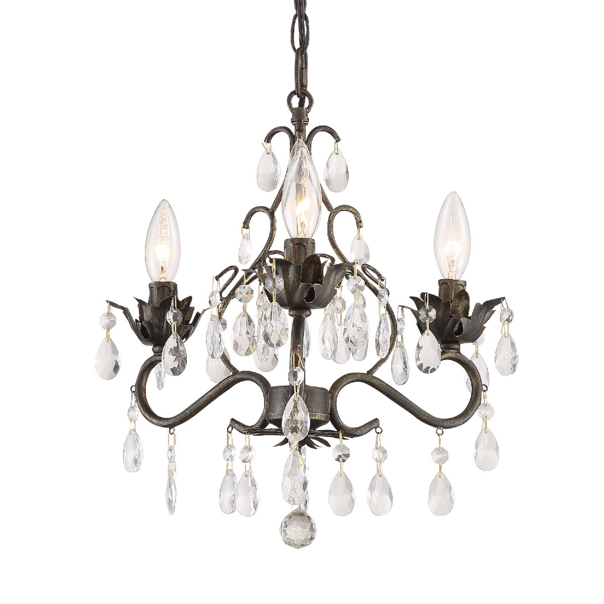 Crystorama 4534-EB-CL-MWP Paris Market Mini Chandelier in English Bronze