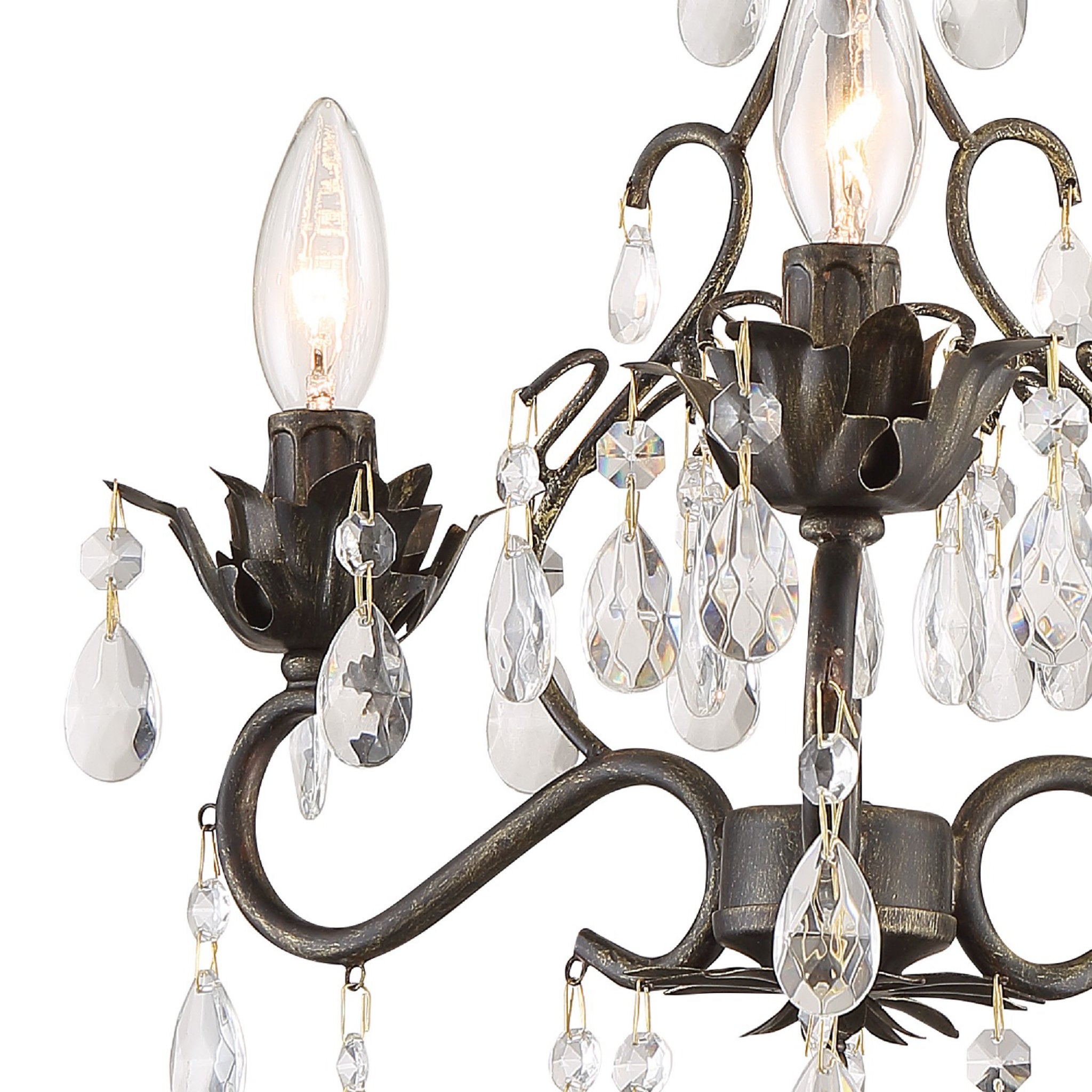Crystorama 4534-EB-CL-MWP Paris Market Mini Chandelier in English Bronze