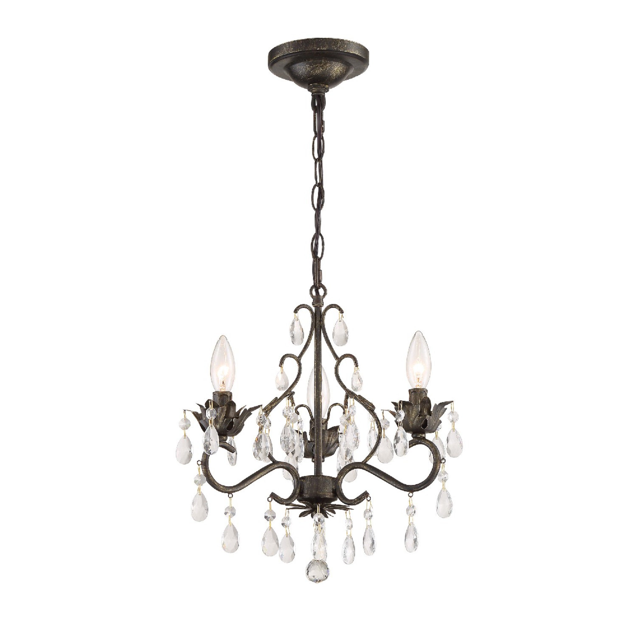 Crystorama 4534-EB-CL-MWP Paris Market Mini Chandelier in English Bronze