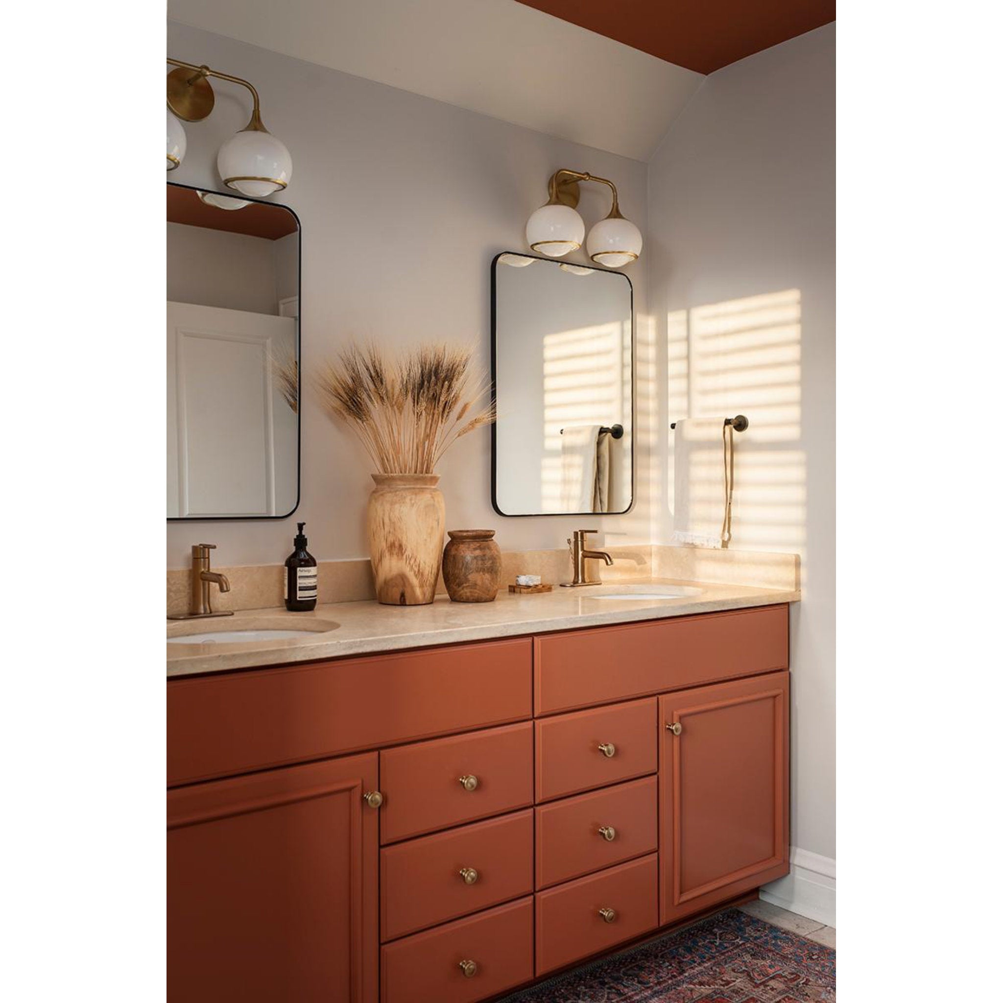 Reese 2-Light Bath and Vanity in Aged Brass 15L x 16.75W x 11.25H