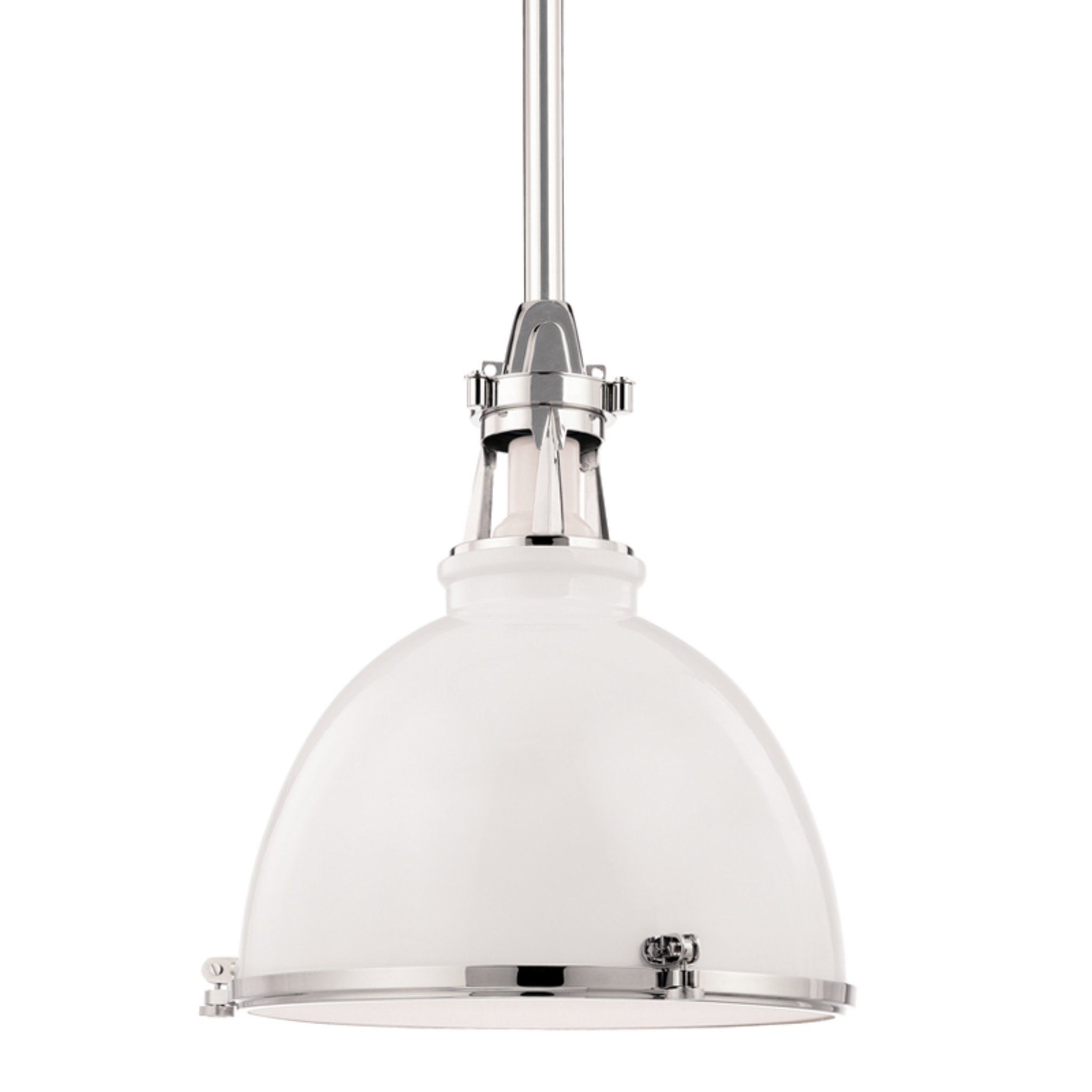 Massena 1-Light Pendant in White/Polished Nickel Combo 19.5L x 19.5W x 21.25H