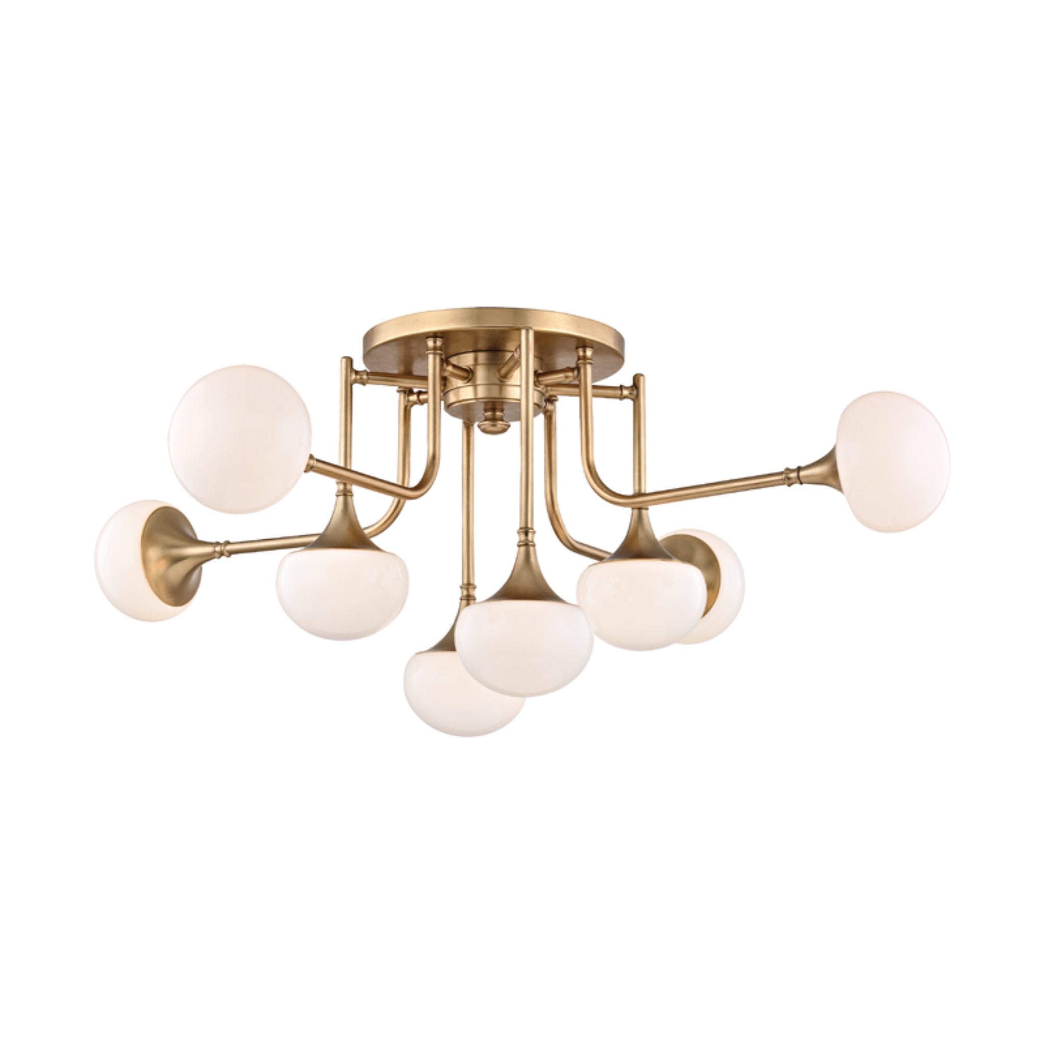Fleming 8-Light Semi Flush in Aged Brass 36.5L x 36.5W x 14.5H