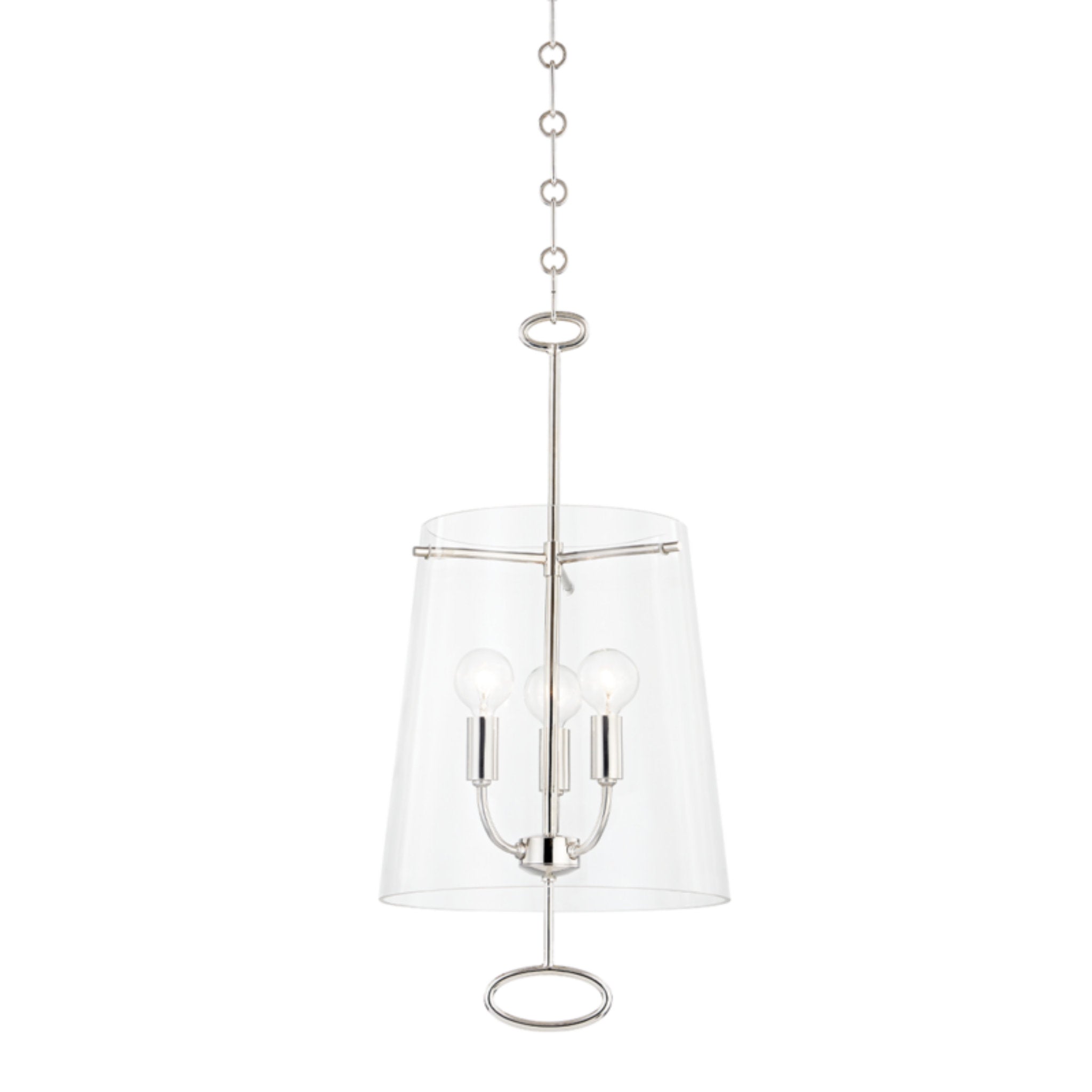 James 3-Light Pendant in Polished Nickel 11L x 11W x 22.75H