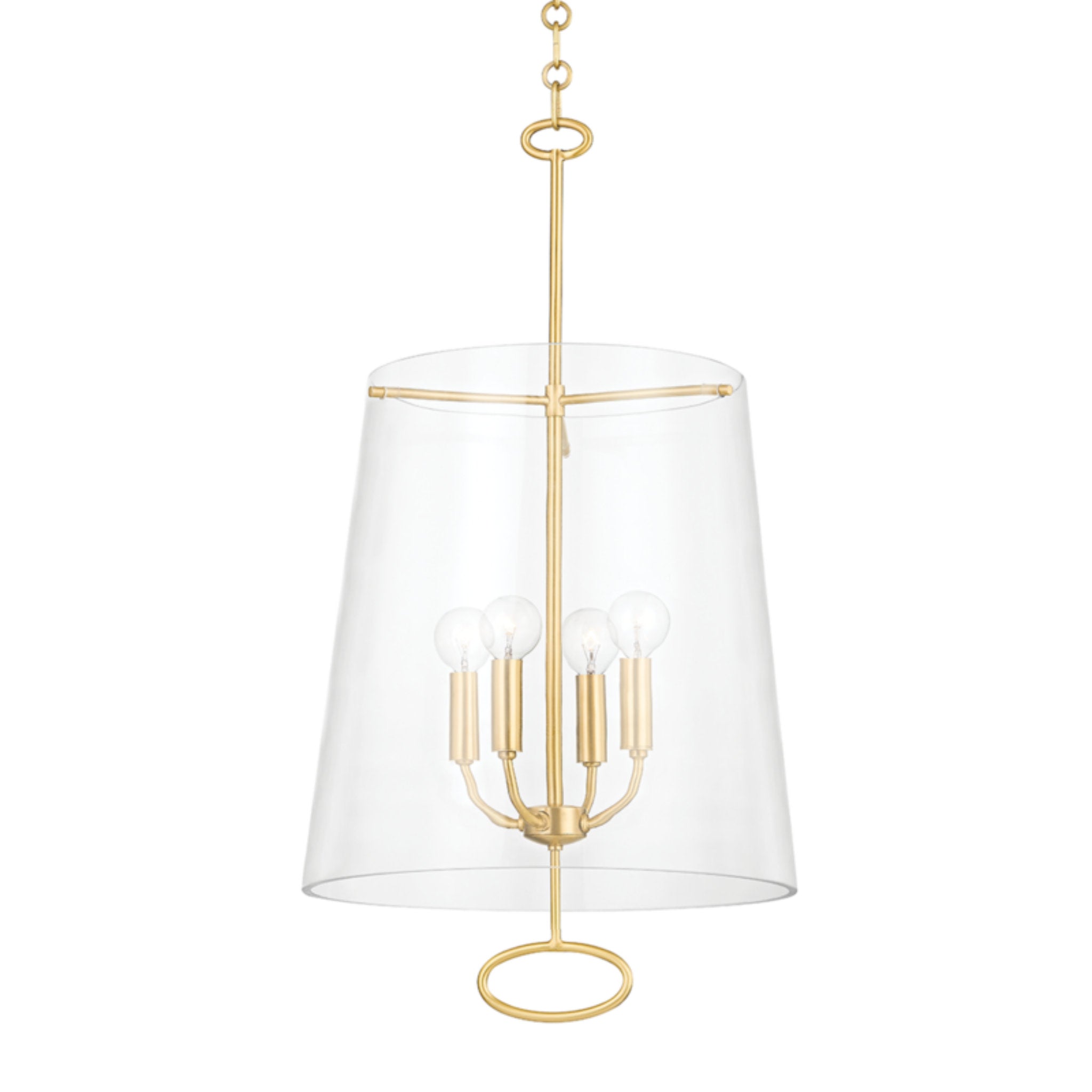 James 4-Light Pendant in Aged Brass 15L x 15W x 27.75H
