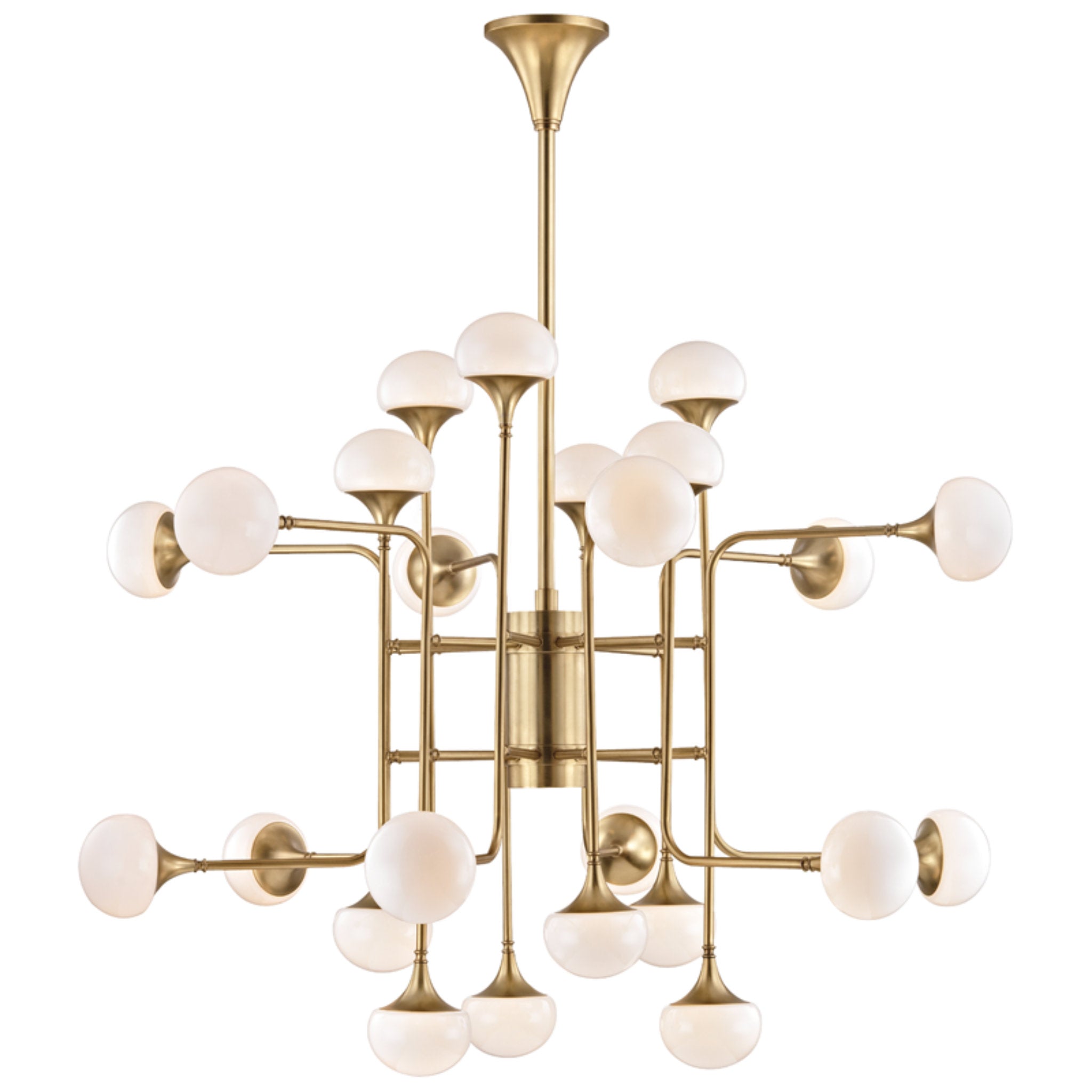 Fleming 24-Light Chandelier in Aged Brass 45.75L x 45.75W x 36H