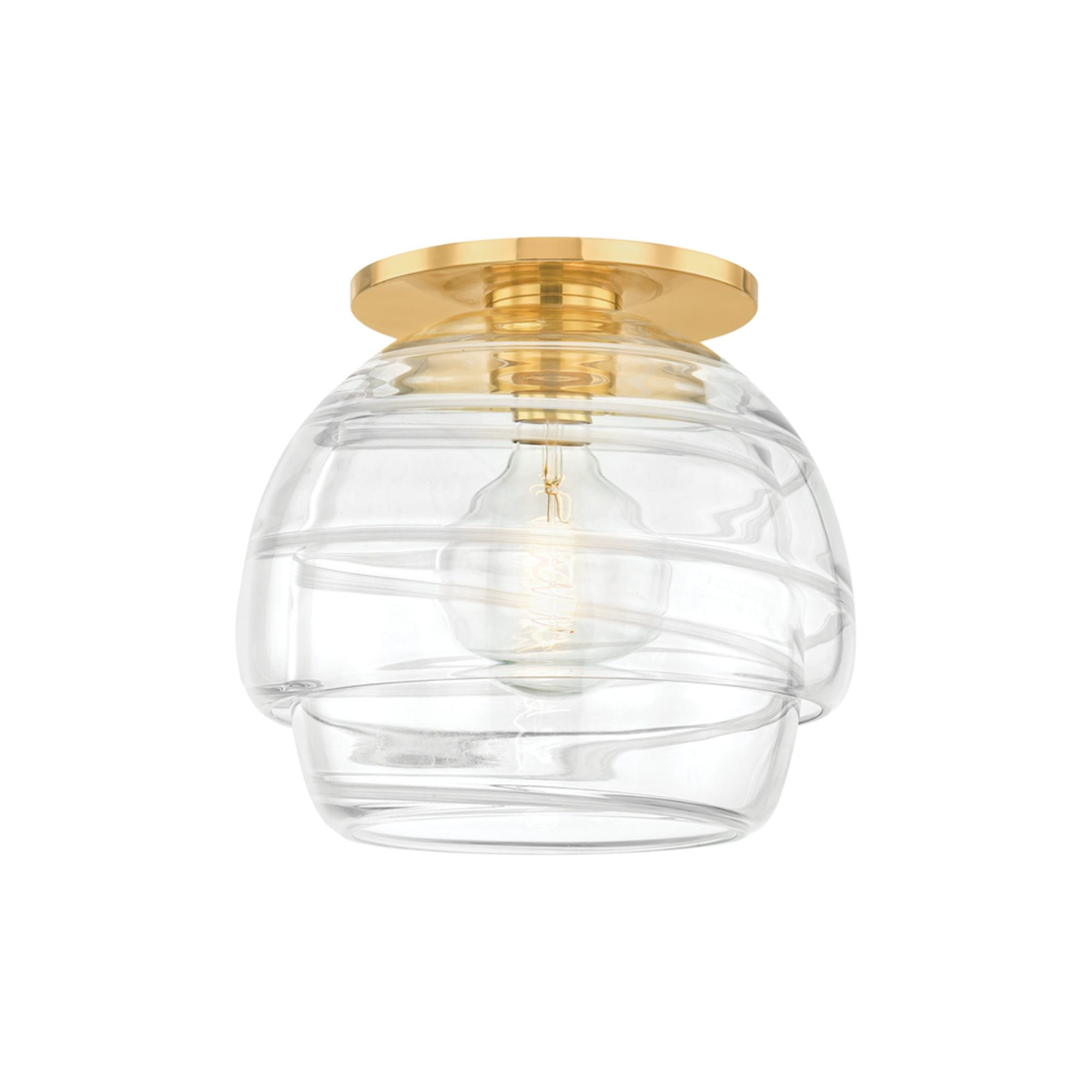Montvale 1-Light Flush Mount in Aged Brass 13W x 11.75H