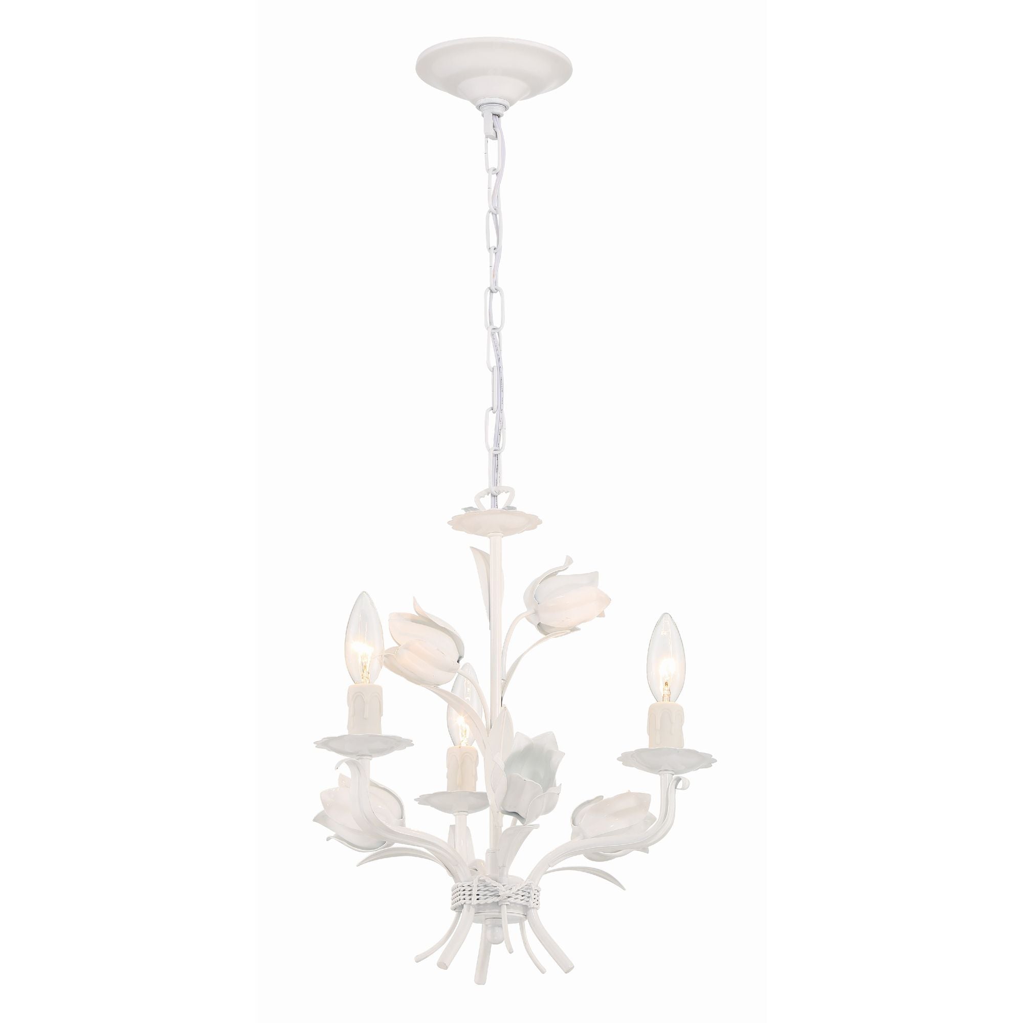 Southport 3 Light Wet White Mini Chandelier 14"W x 15"H x 14"D
