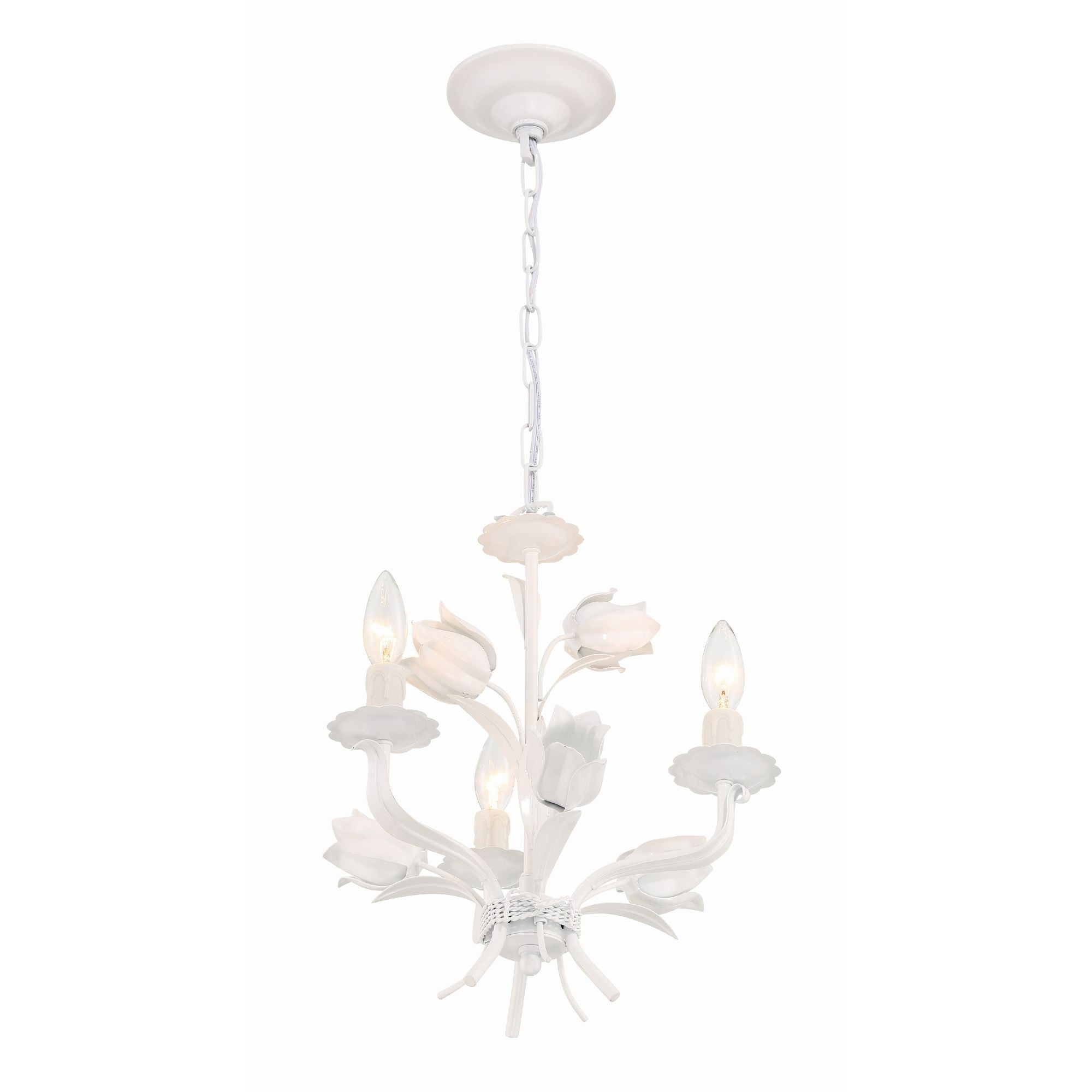 Southport 3 Light Wet White Mini Chandelier 14"W x 15"H x 14"D