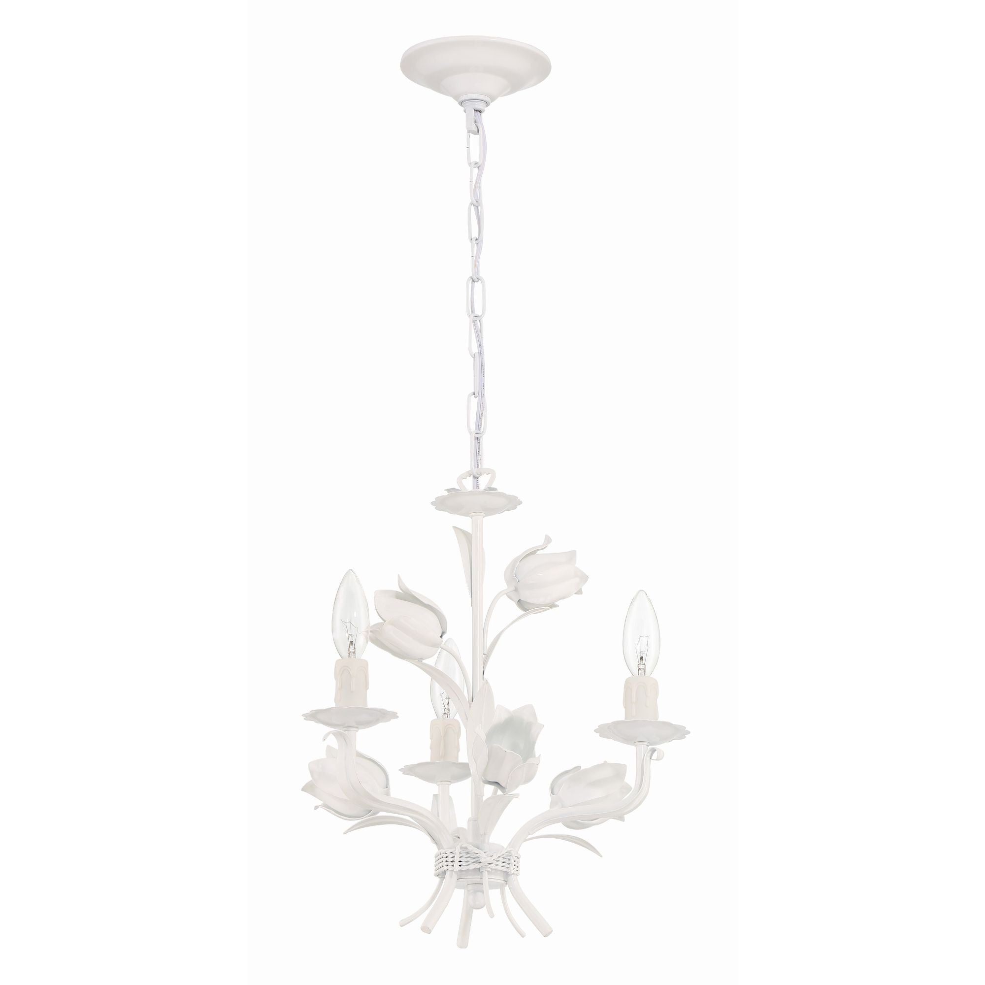 Southport 3 Light Wet White Mini Chandelier 14"W x 15"H x 14"D