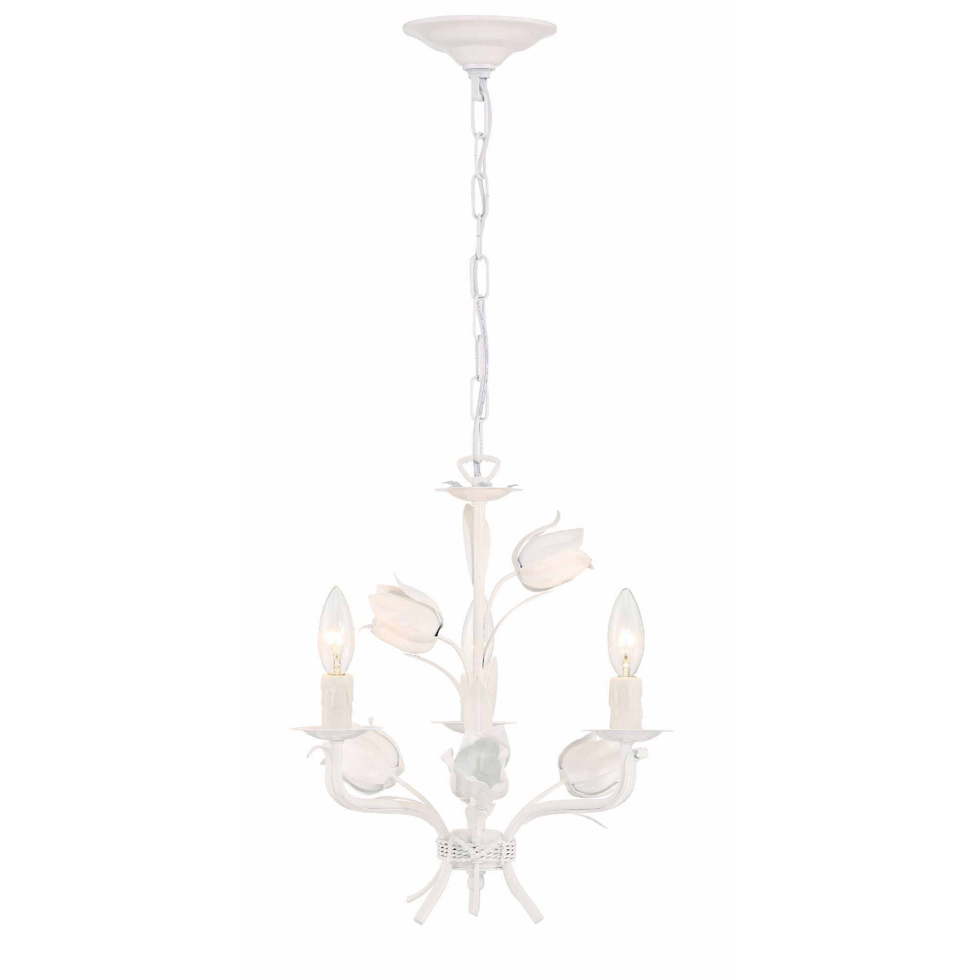 Southport 3 Light Wet White Mini Chandelier 14"W x 15"H x 14"D