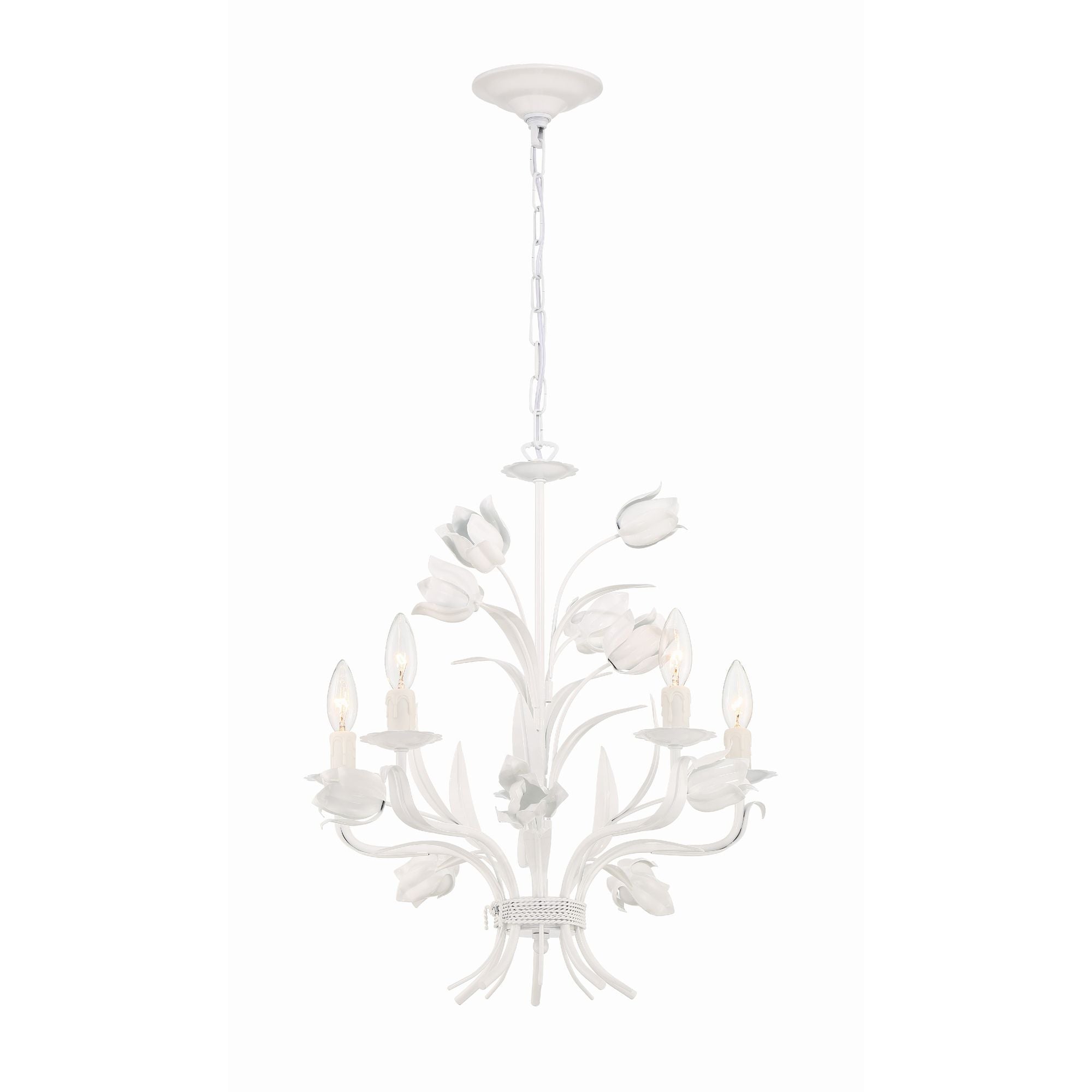 Southport 5 Light Wet White Chandelier 20"W x 22"H x 20"D