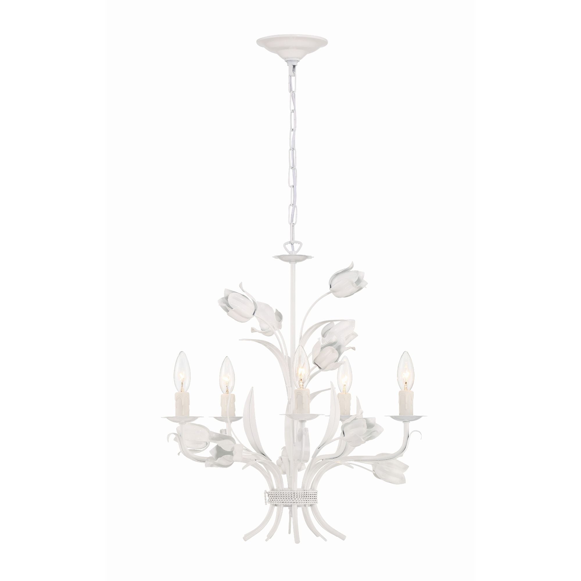 Southport 5 Light Wet White Chandelier 20"W x 22"H x 20"D
