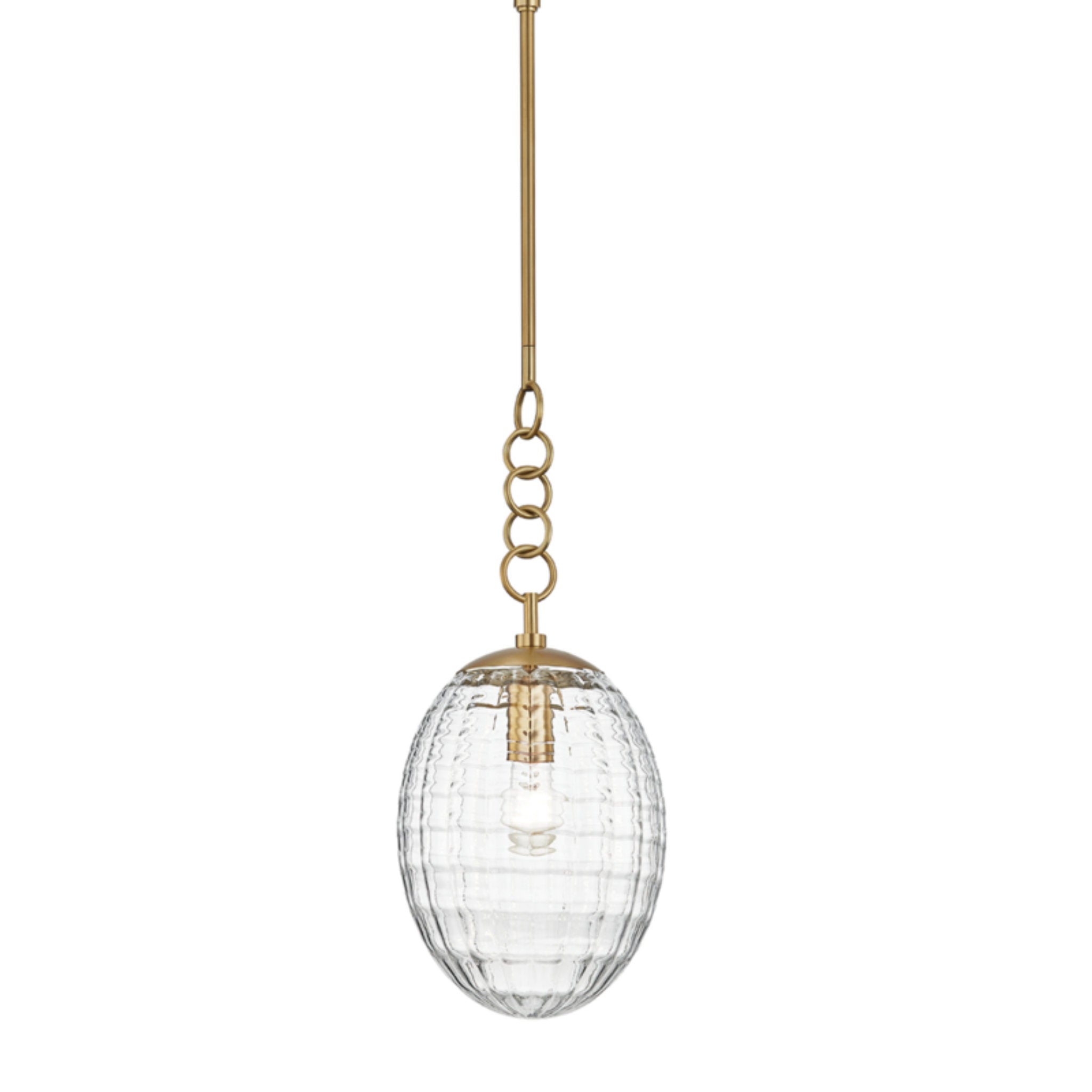 Venice 1-Light Pendant in Aged Brass 8.5L x 8.5W x 22H