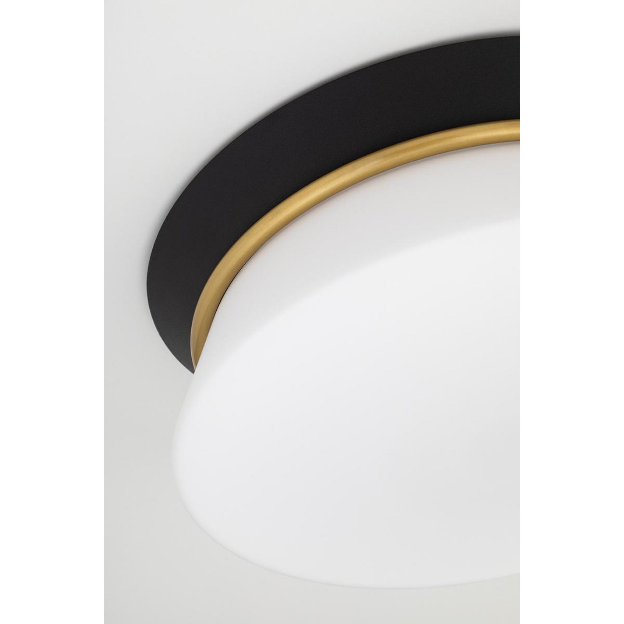 Cath 2-Light Flush Mount in Aged Brass/Black 24L x 12.75W x 5H