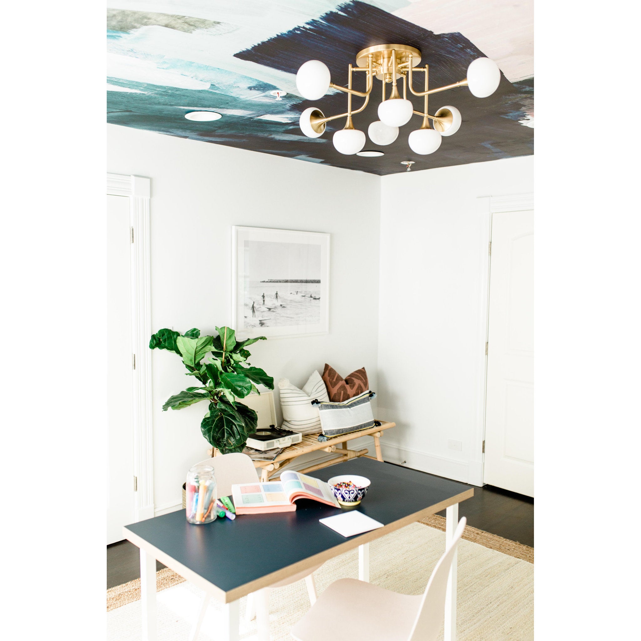 Fleming 8-Light Semi Flush in Aged Brass 36.5L x 36.5W x 14.5H