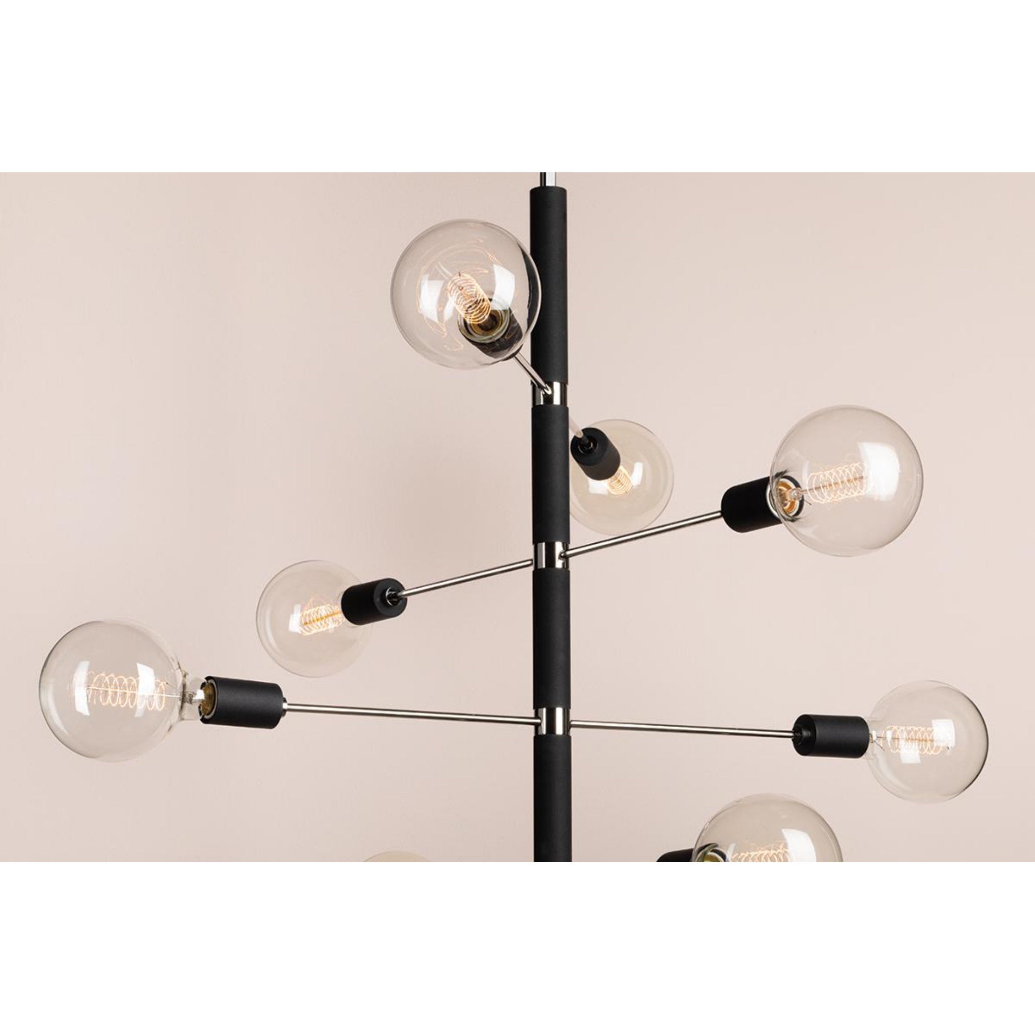 Astrid 12-Light Chandelier in Aged Brass/Black 36L x 36W x 44.5H