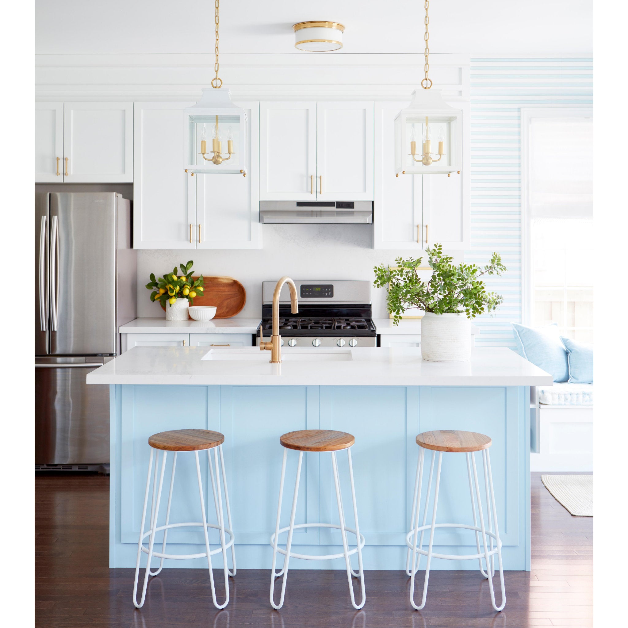 Geneva 2-Light Flush Mount in Aged Brass 12.25L x 12.25W x 4.75H