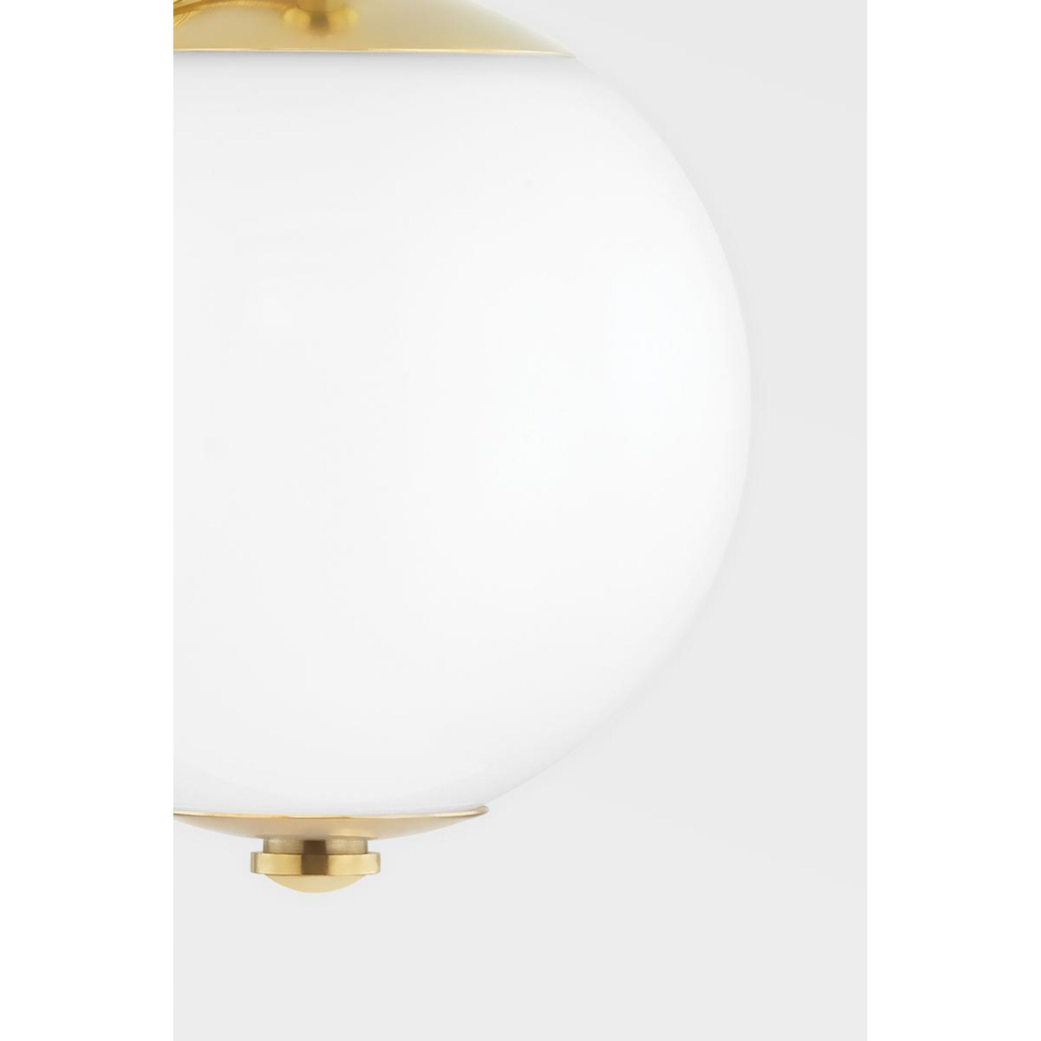 Sphere No.1 1-Light Semi Flush in Aged Brass by Mark D. Sikes 10L x 10W x 13.75H