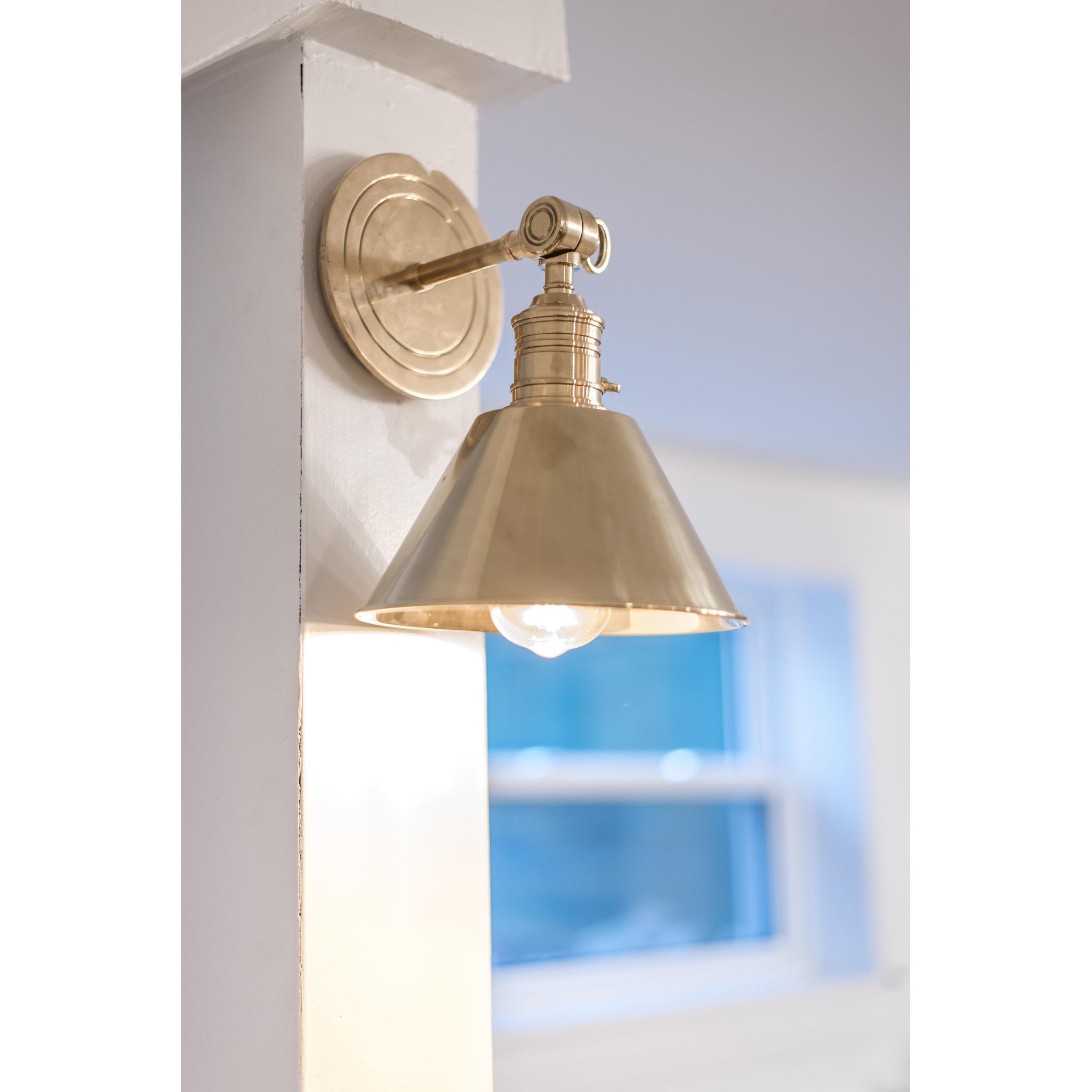 Garden City 1-Light Wall Sconce in Aged Brass 8L x 8W x 11H