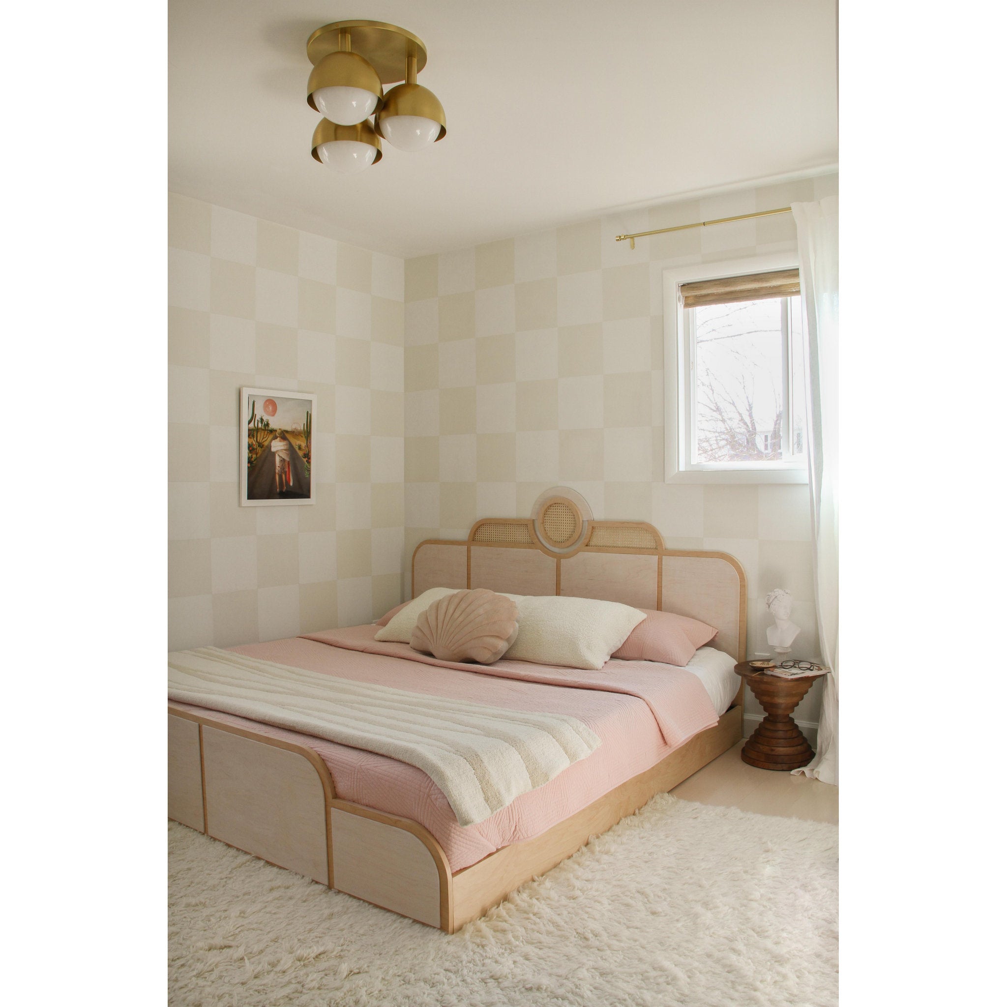 Foster 3-Light Semi Flush in Aged Brass 18.75L x 18.75W x 13.5H