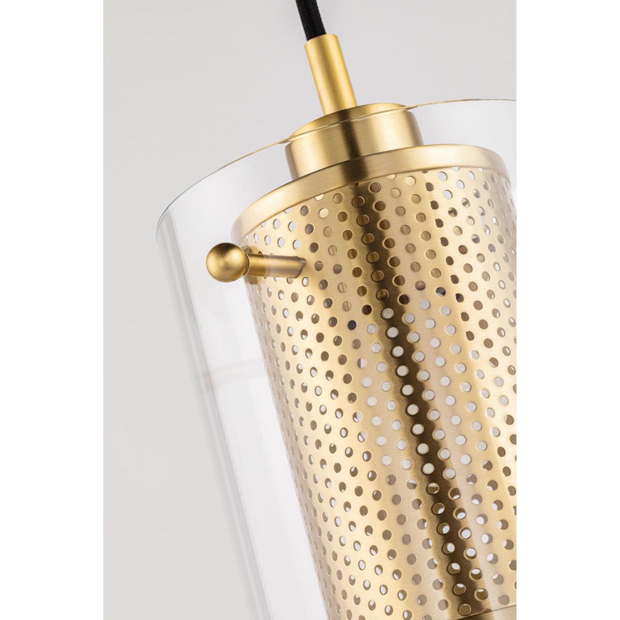Elanor 1-Light Pendant in Aged Brass 29.75L x 5.5W x 8.75H