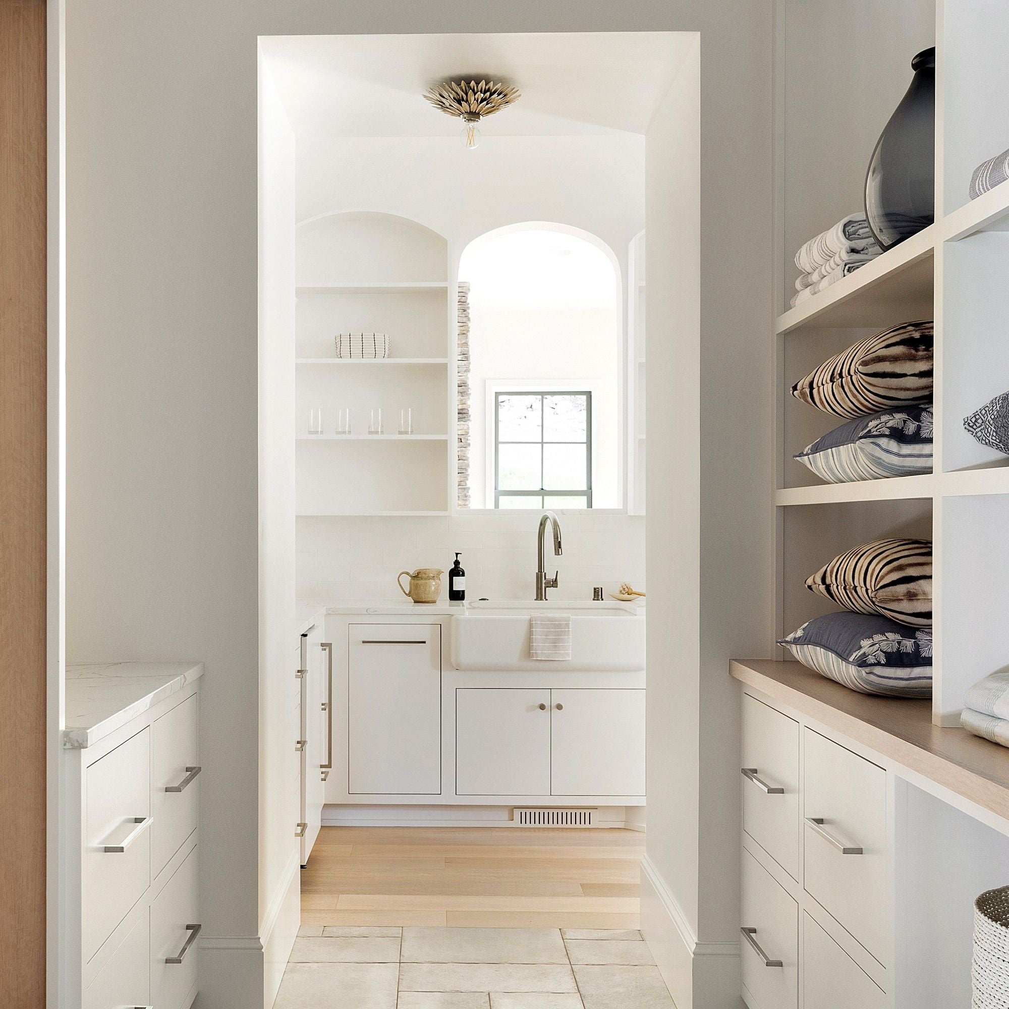 Broche 1 Light Antique Gold Flush Mount 11"W x 3.5"H x 11"D