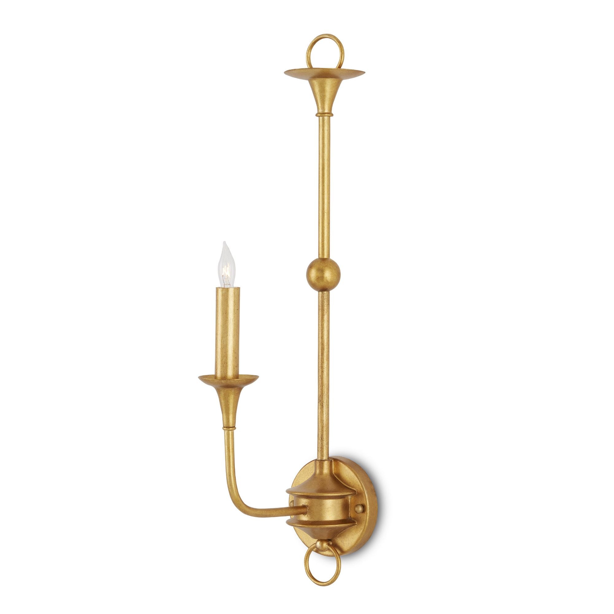 Nottaway Gold Single-Light Wall Sconce - Contemporary Gold Leaf