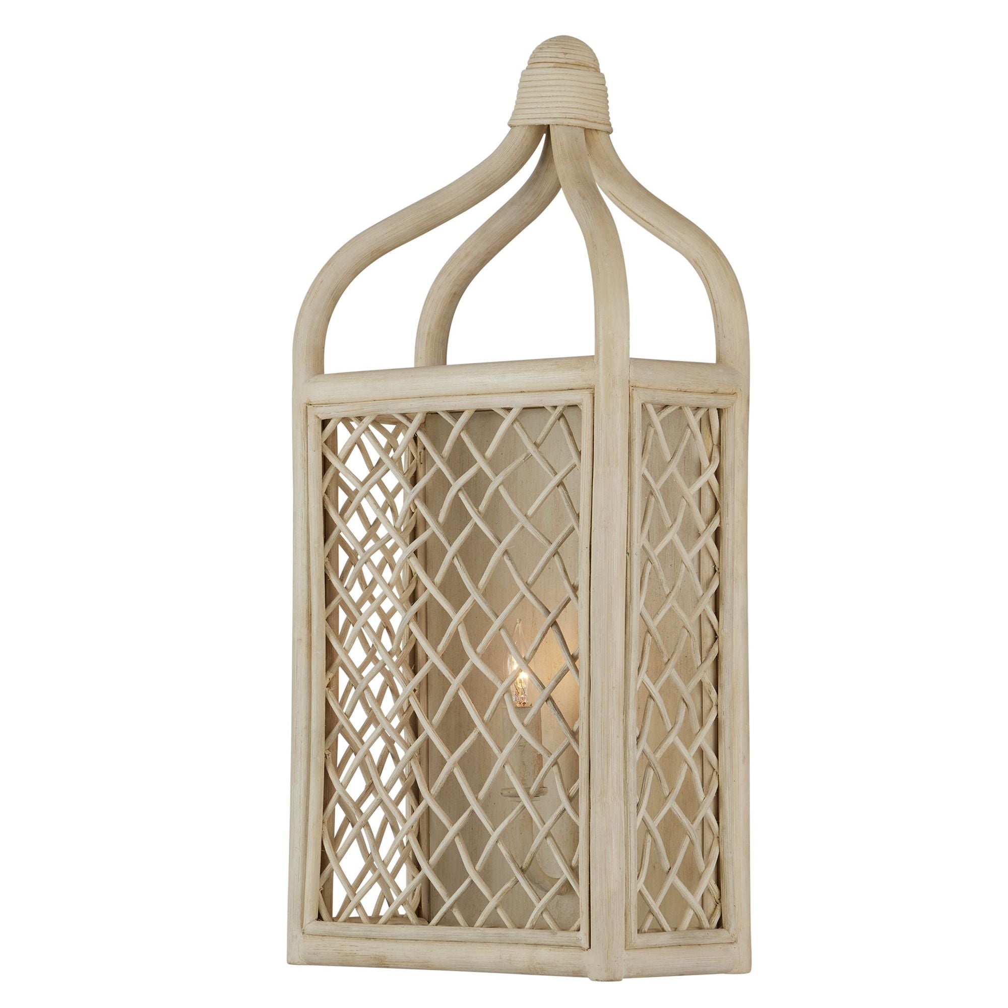 Wanstead Ivory Wall Sconce - Bleached Natural/Antique Pearl