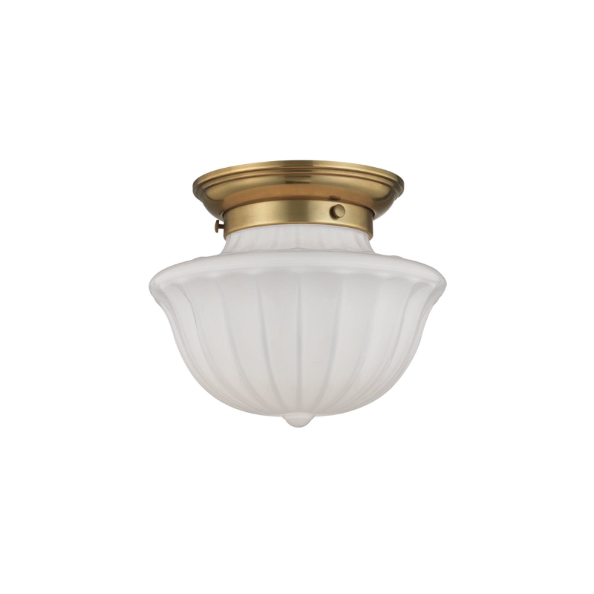 Dutchess 1-Light Flush Mount in Aged Brass 9L x 9W x 7.5H