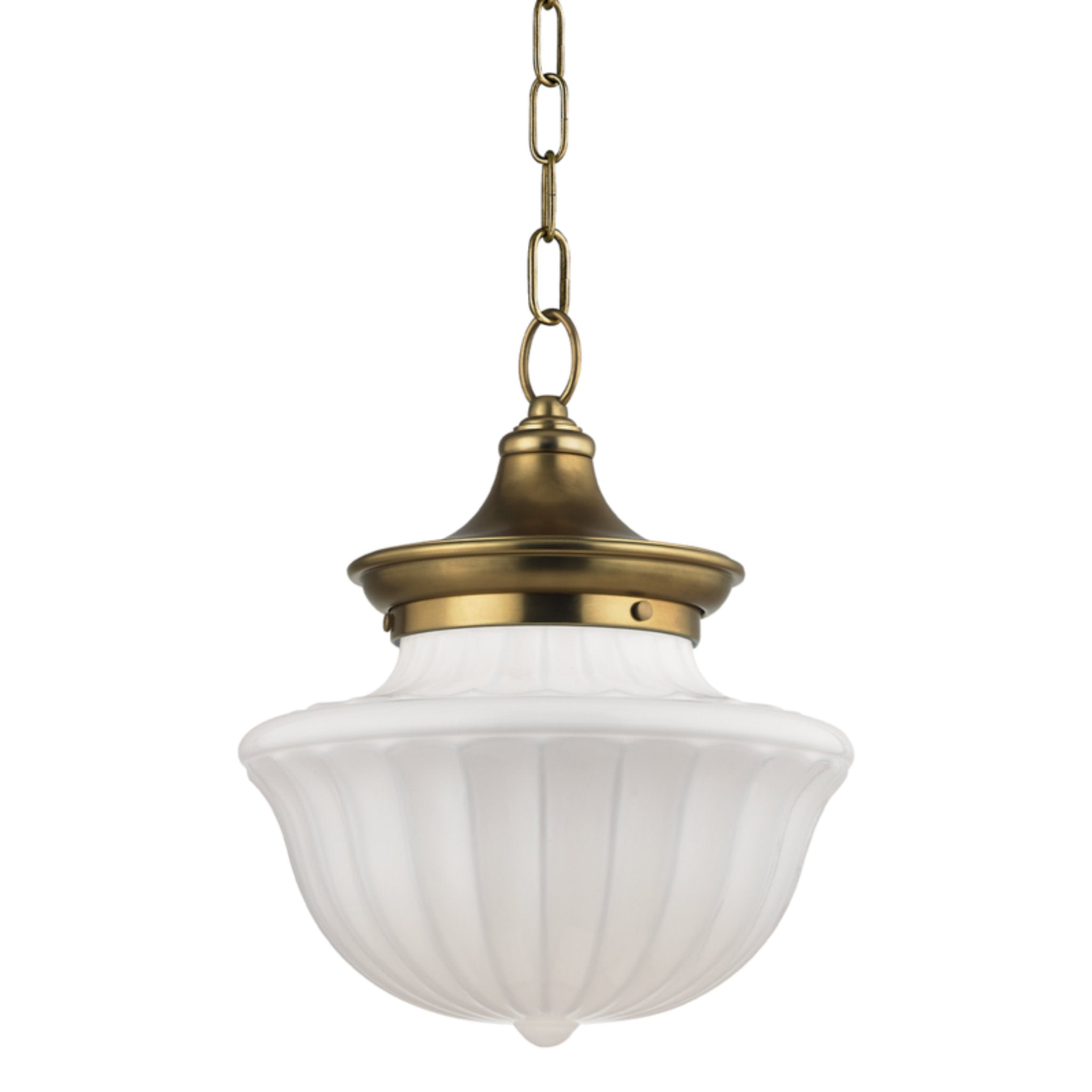 Dutchess 1-Light Pendant in Aged Brass 12L x 12W x 14.75H