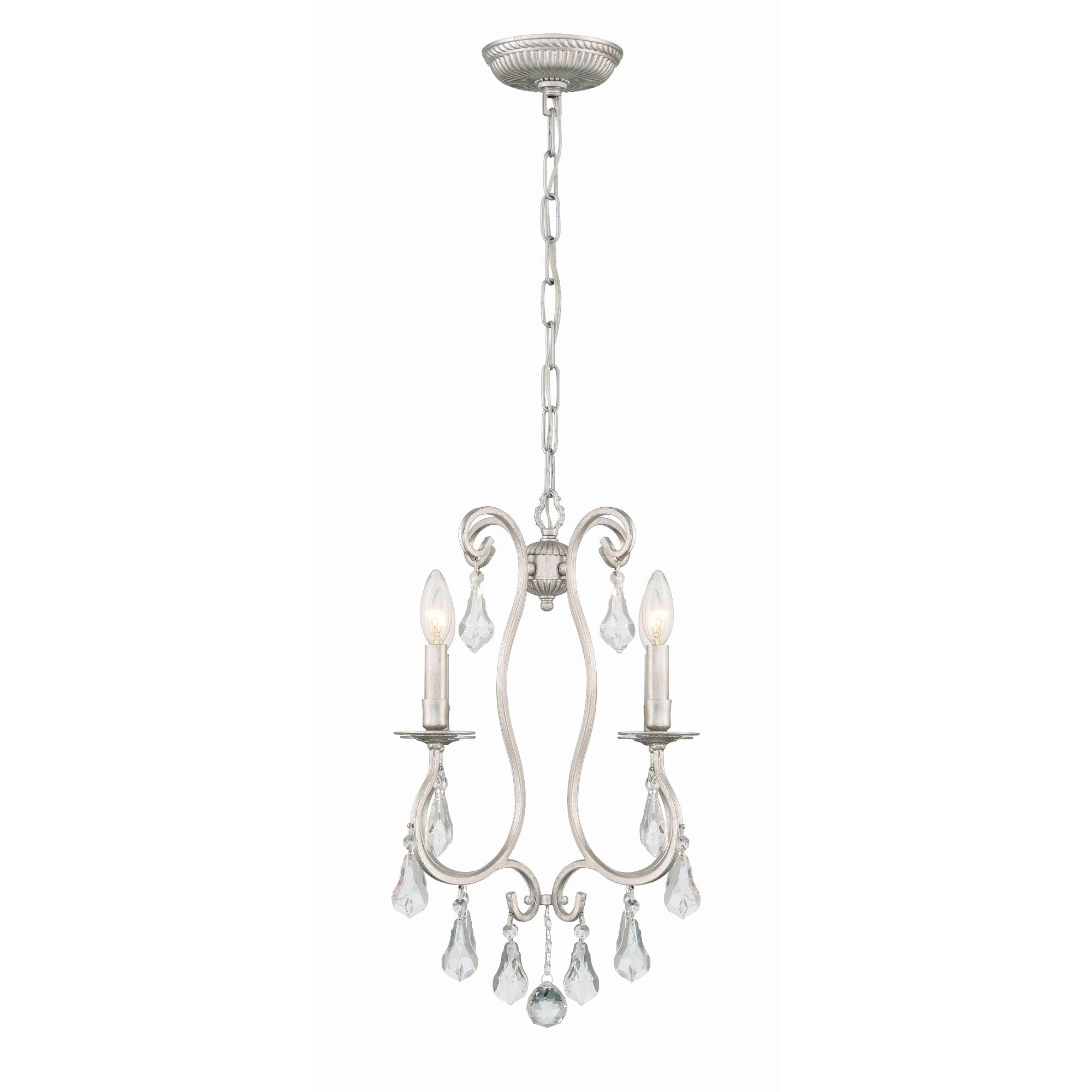 Ashton 16'' Hand Cut Crystal Olde Silver Chandelier Silver 16"W x 20.5"H x 16"D