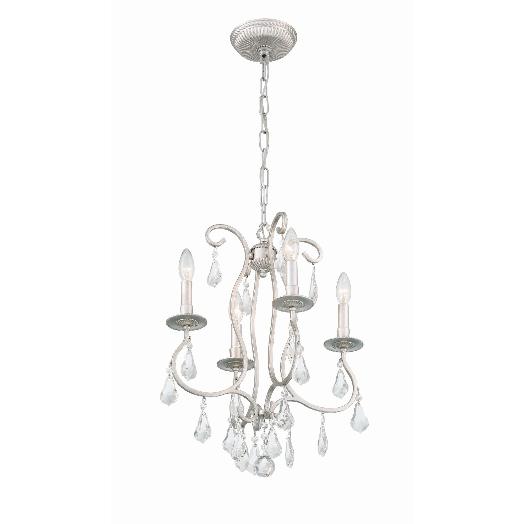 Ashton 16'' Hand Cut Crystal Olde Silver Chandelier Silver 16"W x 20.5"H x 16"D