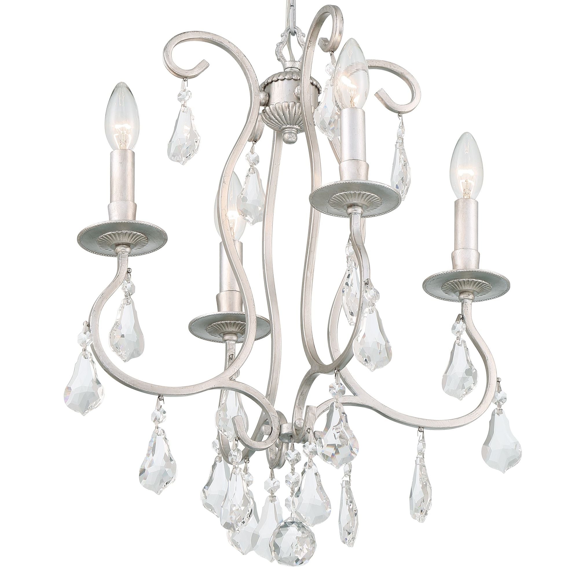 Ashton 16'' Hand Cut Crystal Olde Silver Chandelier Silver 16"W x 20.5"H x 16"D