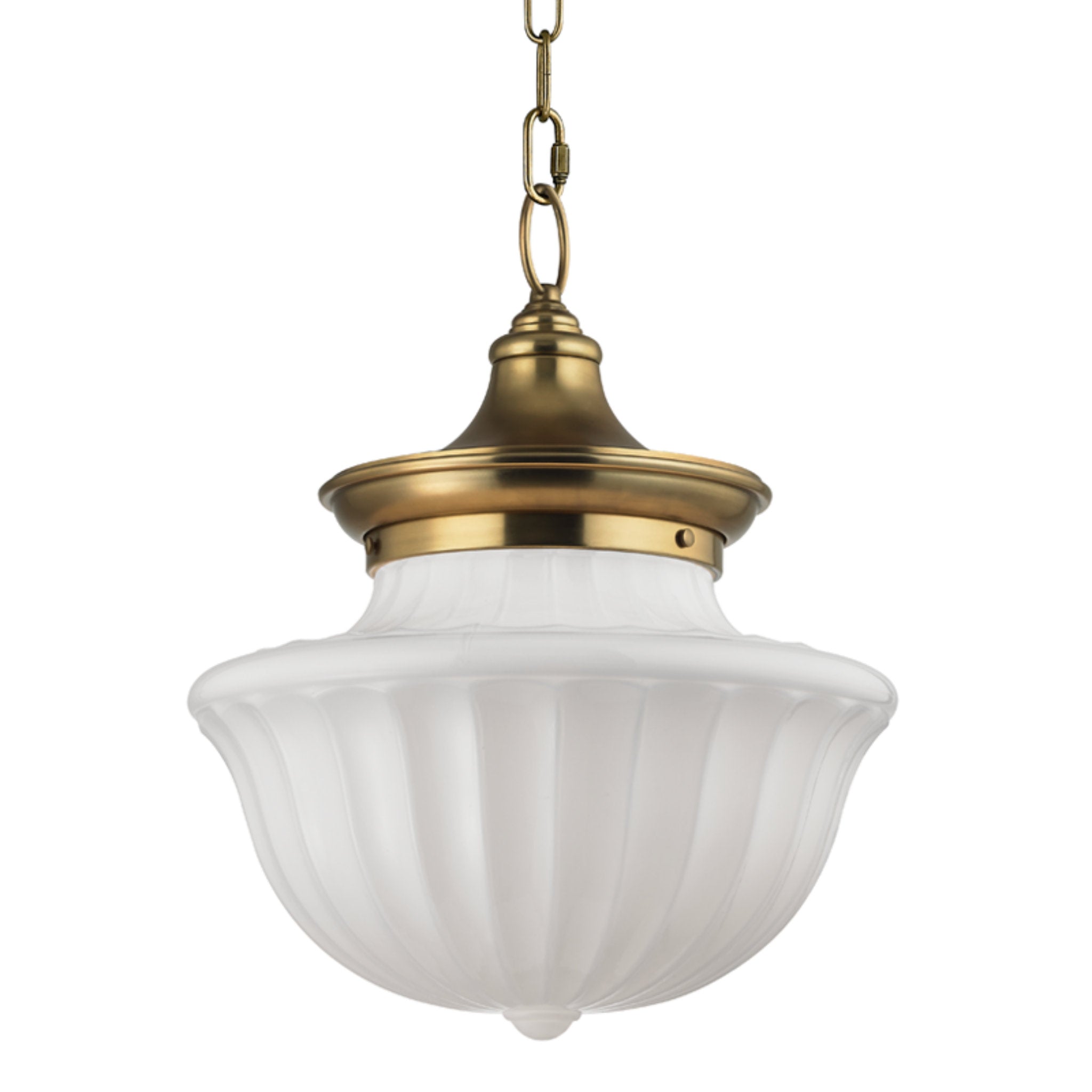Dutchess 2-Light Pendant in Aged Brass 15L x 15W x 18.5H