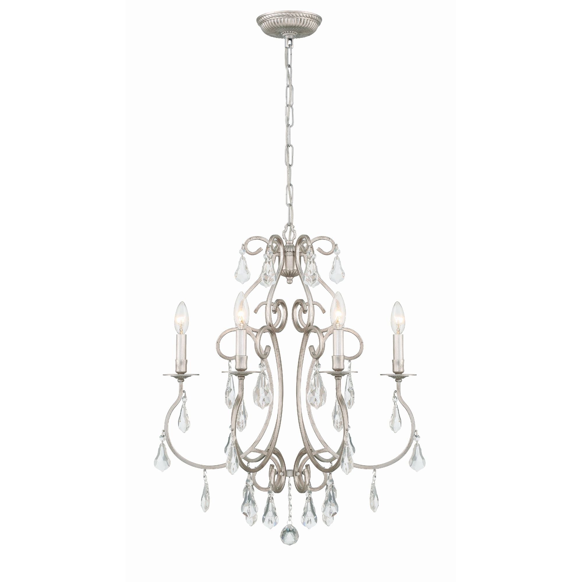 Ashton 21.5'' Hand Cut Crystal Olde Silver Chandelier Silver 21.5"W x 27"H x 21.5"D