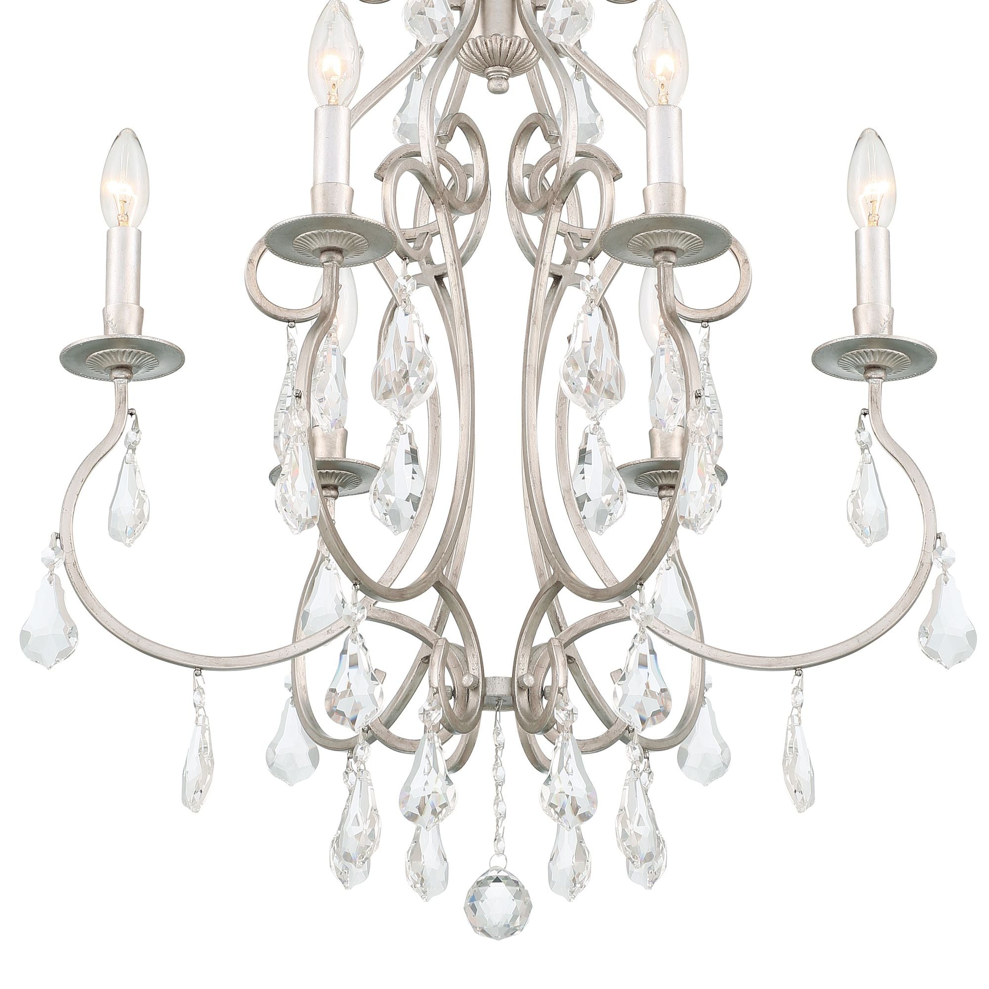 Ashton 21.5'' Hand Cut Crystal Olde Silver Chandelier Silver 21.5"W x 27"H x 21.5"D