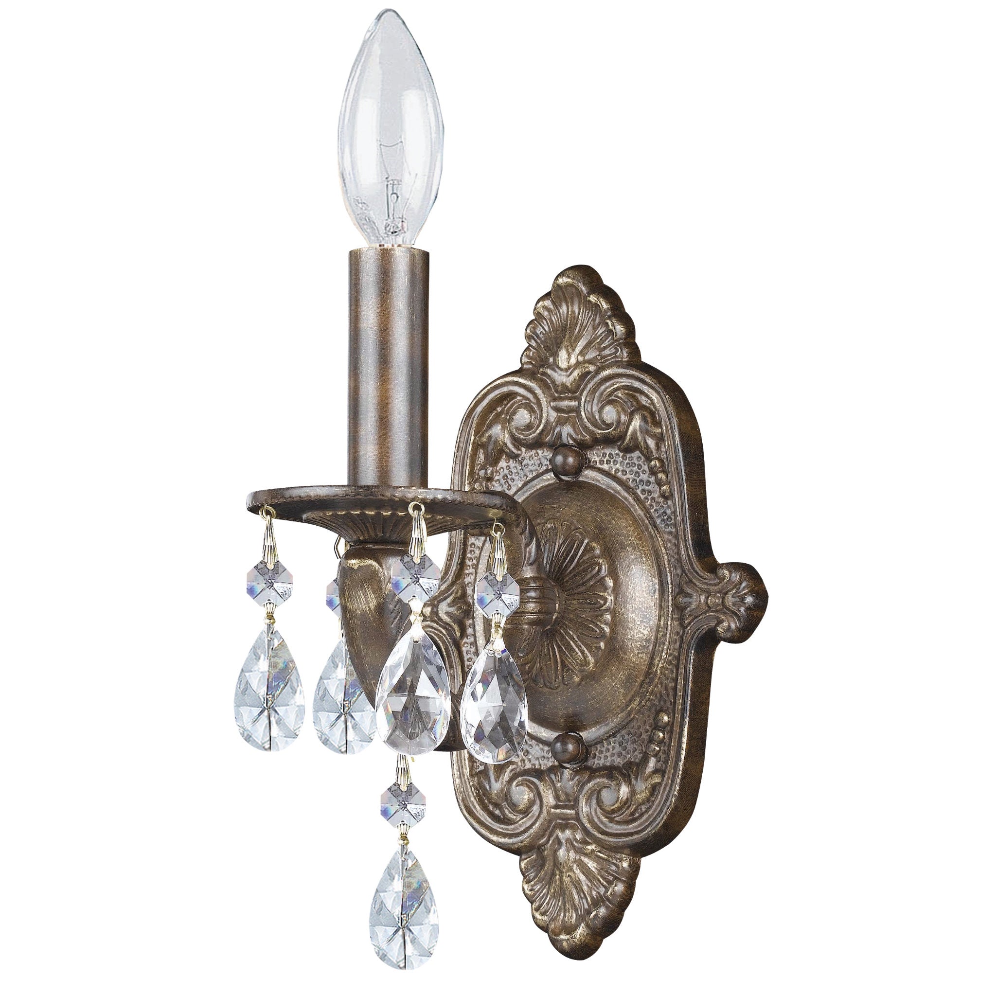 Paris Market 6.25'' Hand Cut Crystal Venetian Bronze Sconce Bronze 6.25"W x 10"H x 6.5"D