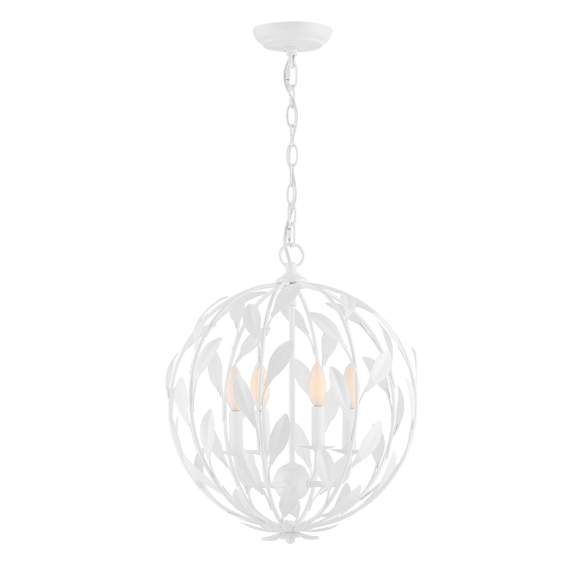 Broche 4 Light Matte White Mini Chandelier 16"W x 18.75"H x 16"D