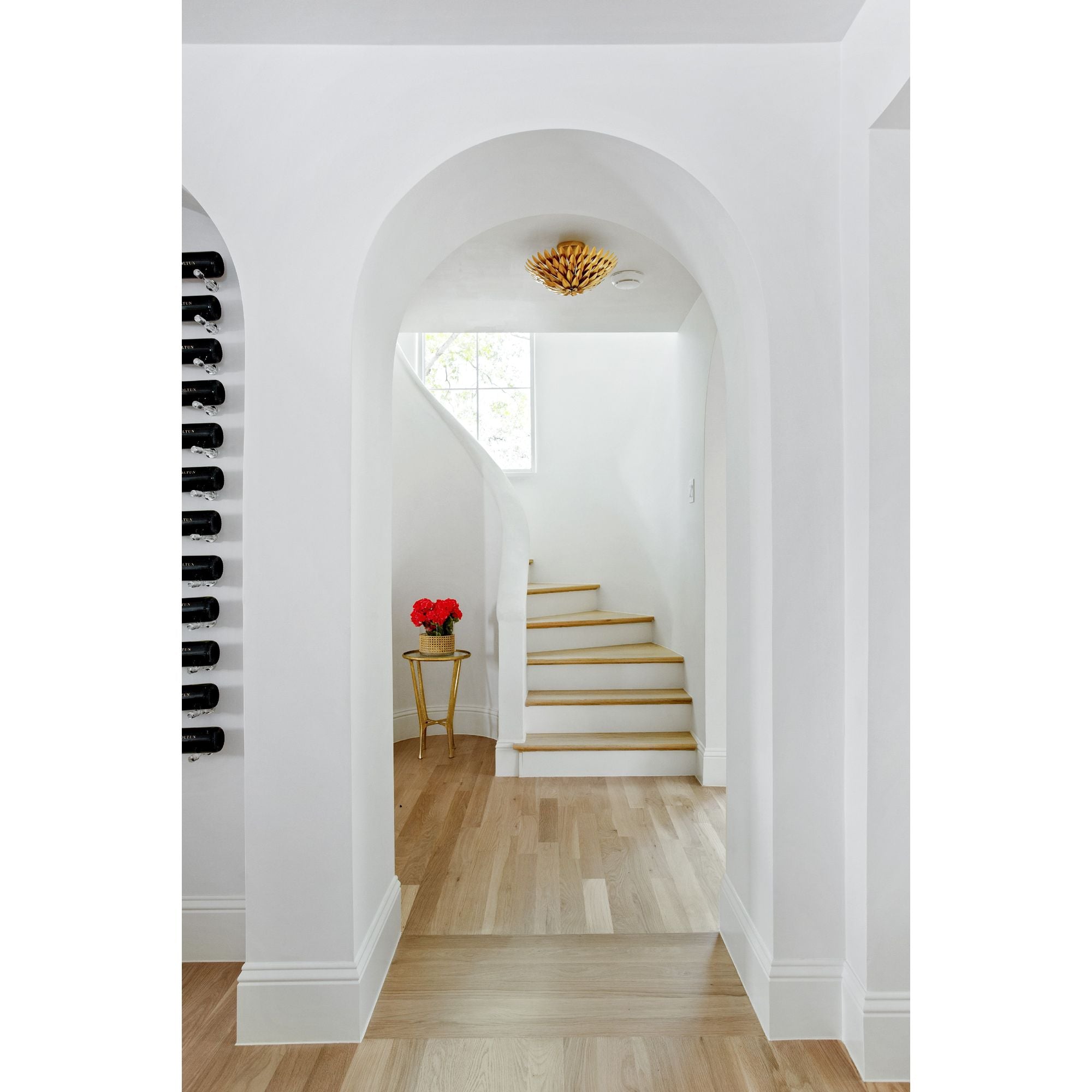 Broche 4 Light Antique Gold Semi Flush Mount 16"W x 8.25"H x 16"D