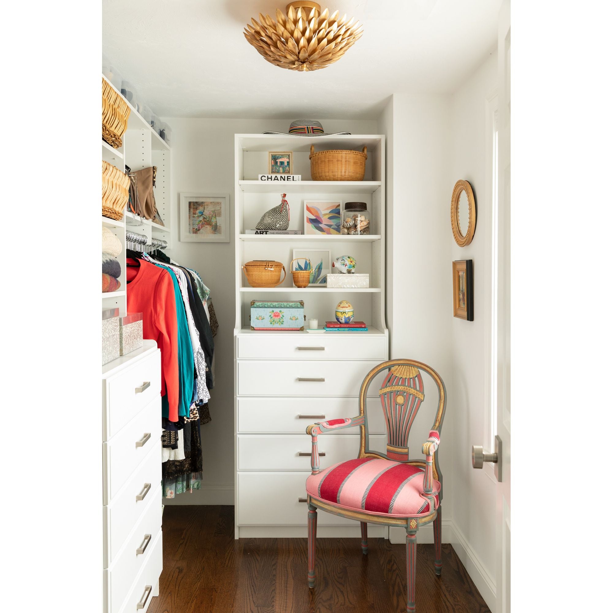 Broche 4 Light Antique Gold Semi Flush Mount 16"W x 8.25"H x 16"D