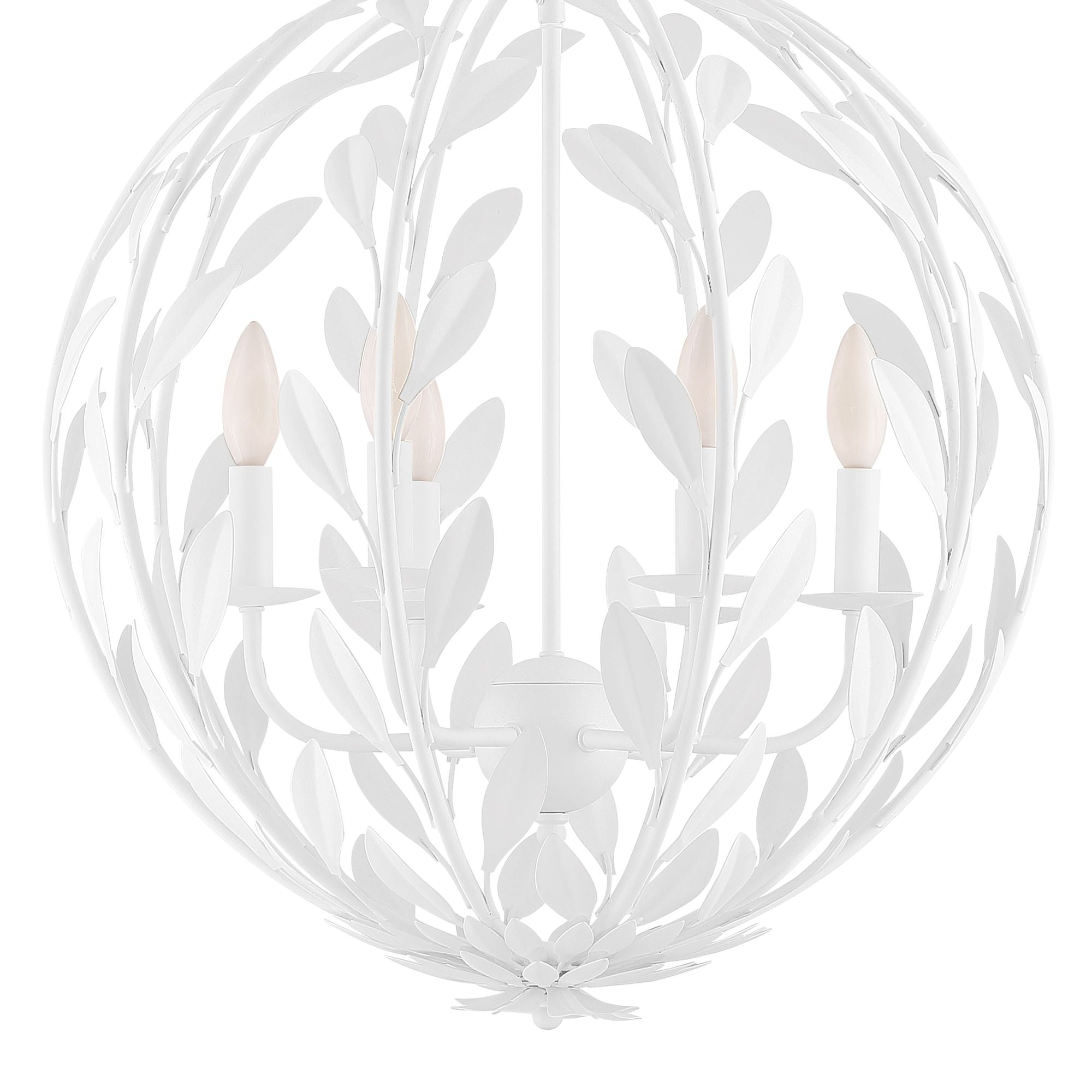 Broche 6 Light Matte White Chandelier 21"W x 24.5"H x 21"D