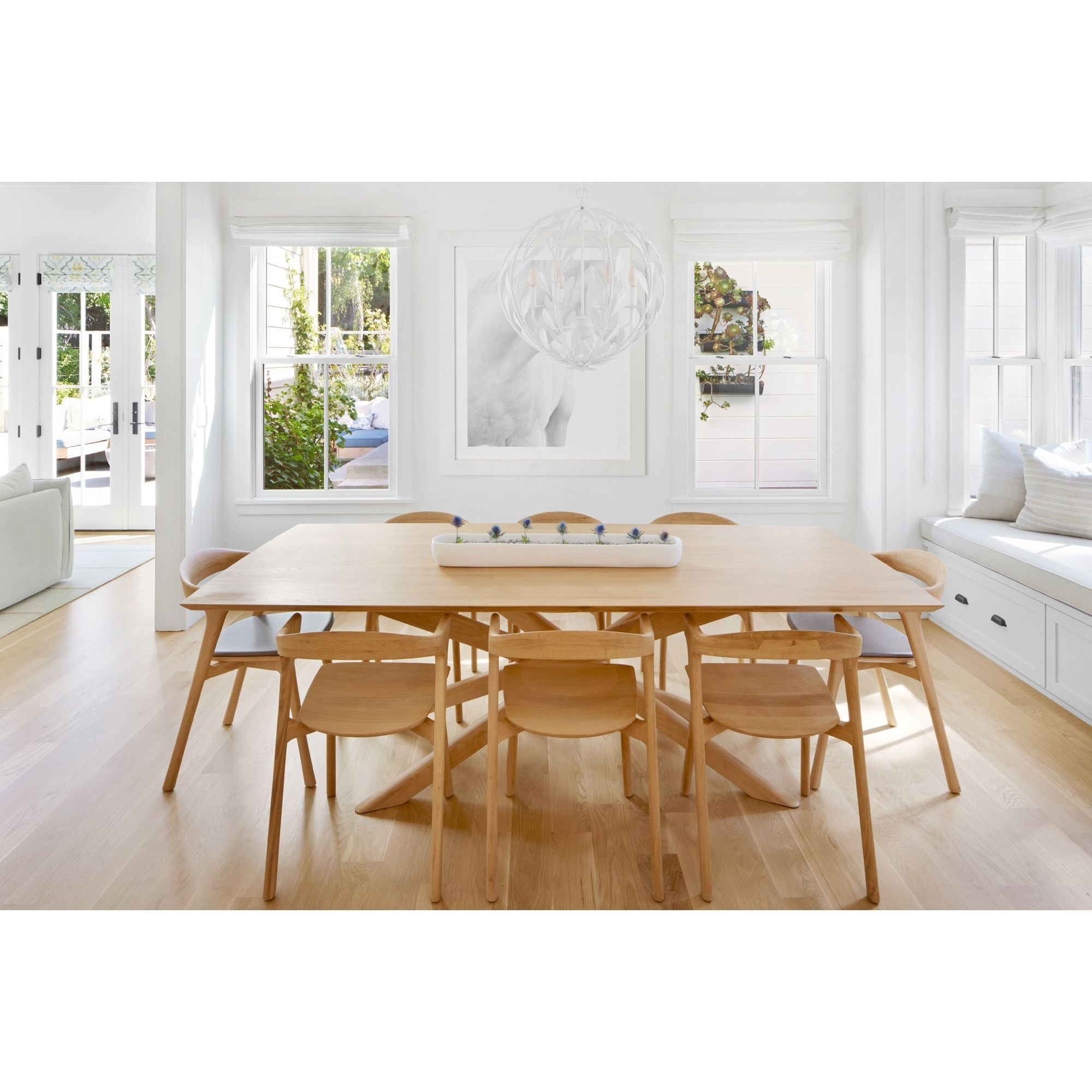 Broche 6 Light Matte White Chandelier 21"W x 24.5"H x 21"D