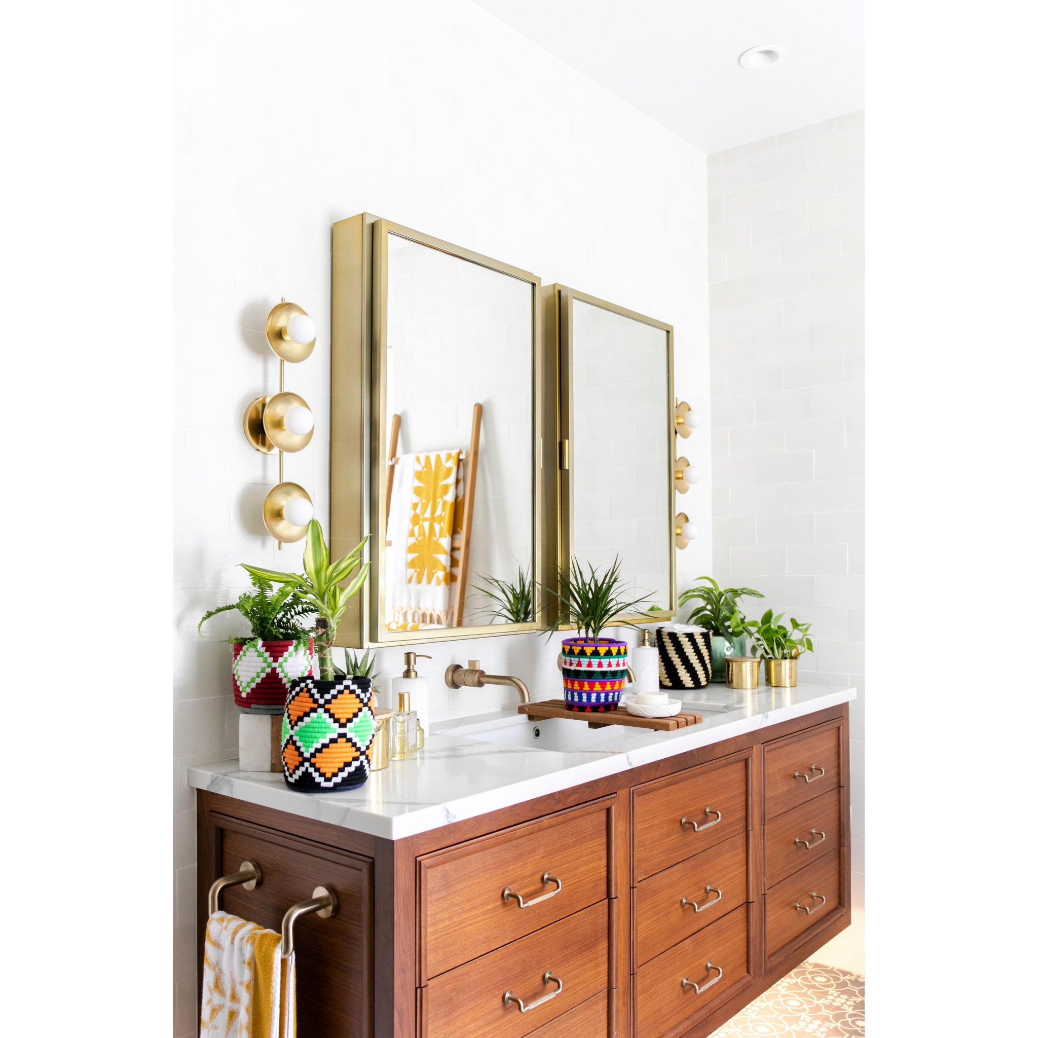 Julien 3-Light Bath and Vanity in Aged Brass 20L x 20W x 4.75H