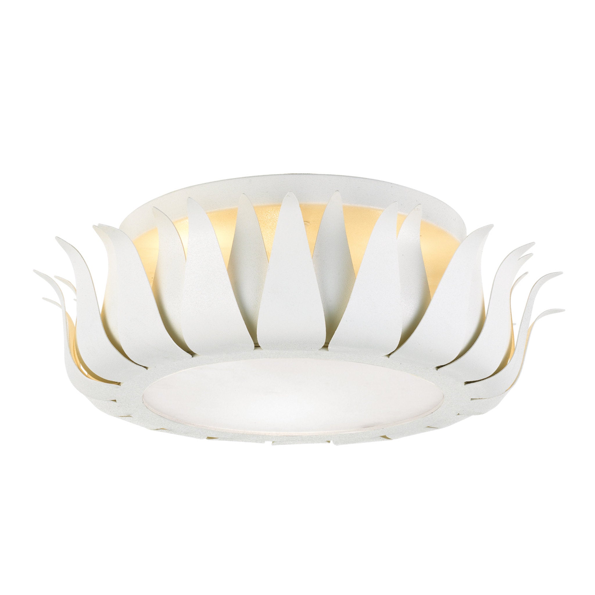 Broche 16'' Matte White Flush Mount White 16"W x 5.5"H x 16"D