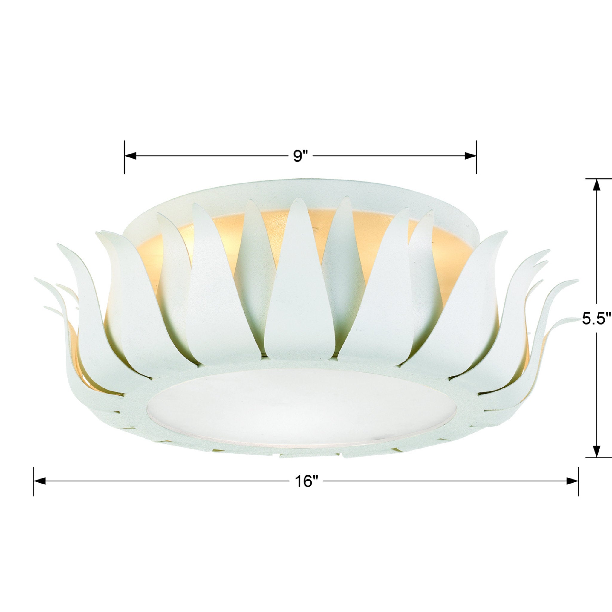 Broche 16'' Matte White Flush Mount White 16"W x 5.5"H x 16"D