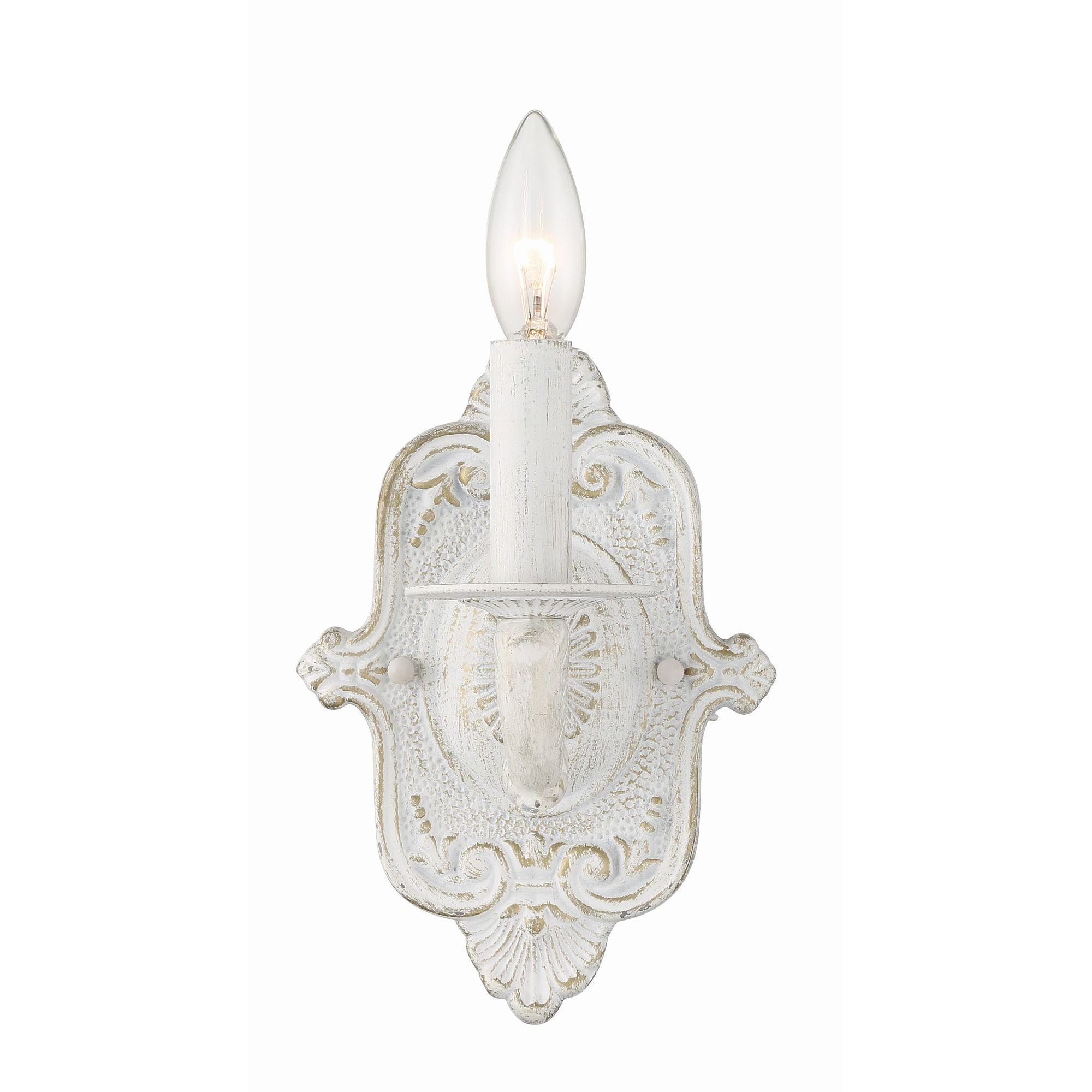 Paris Market 1 Light Antique White Sconce 5"W x 9.75"H x 6.25"D