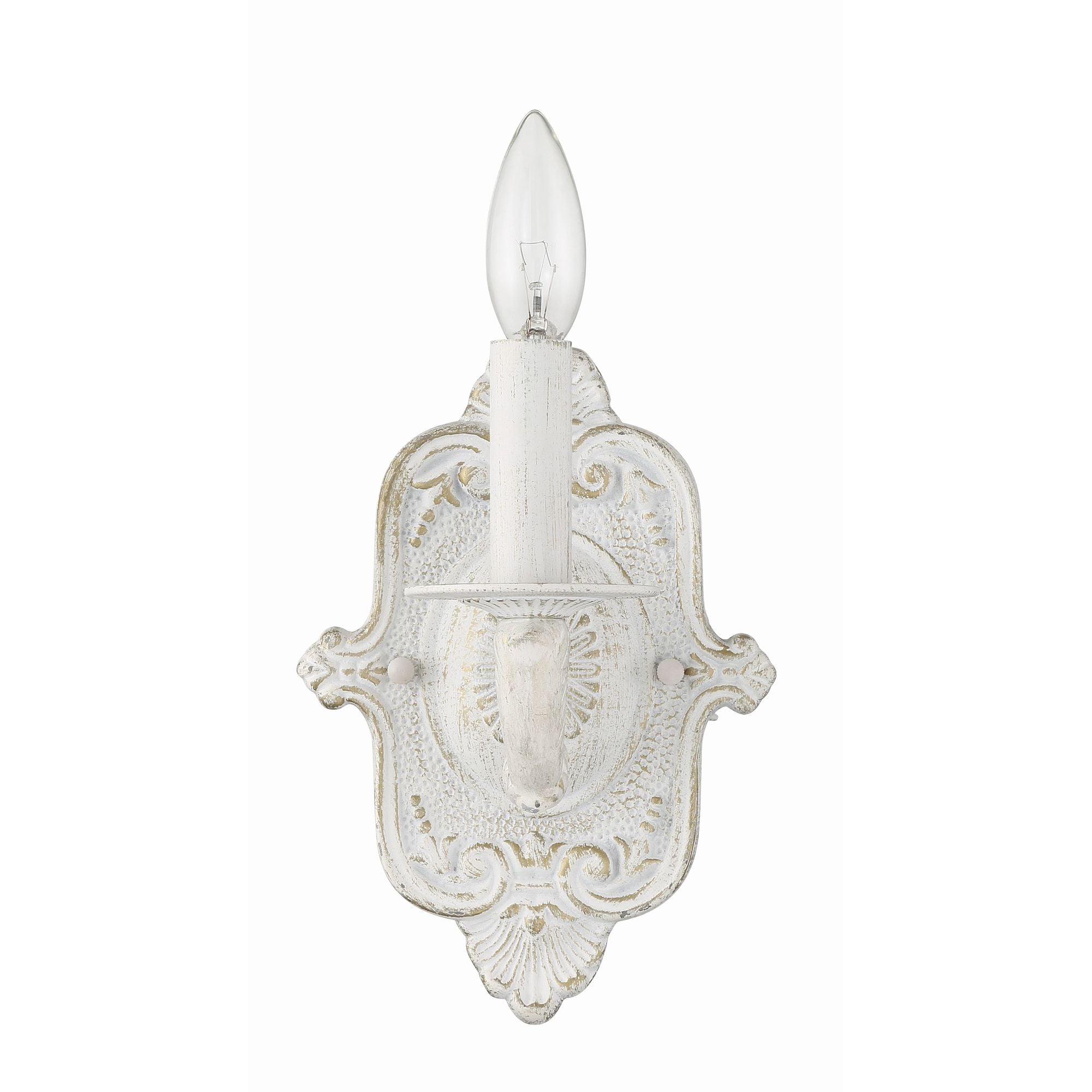 Paris Market 1 Light Antique White Sconce 5"W x 9.75"H x 6.25"D
