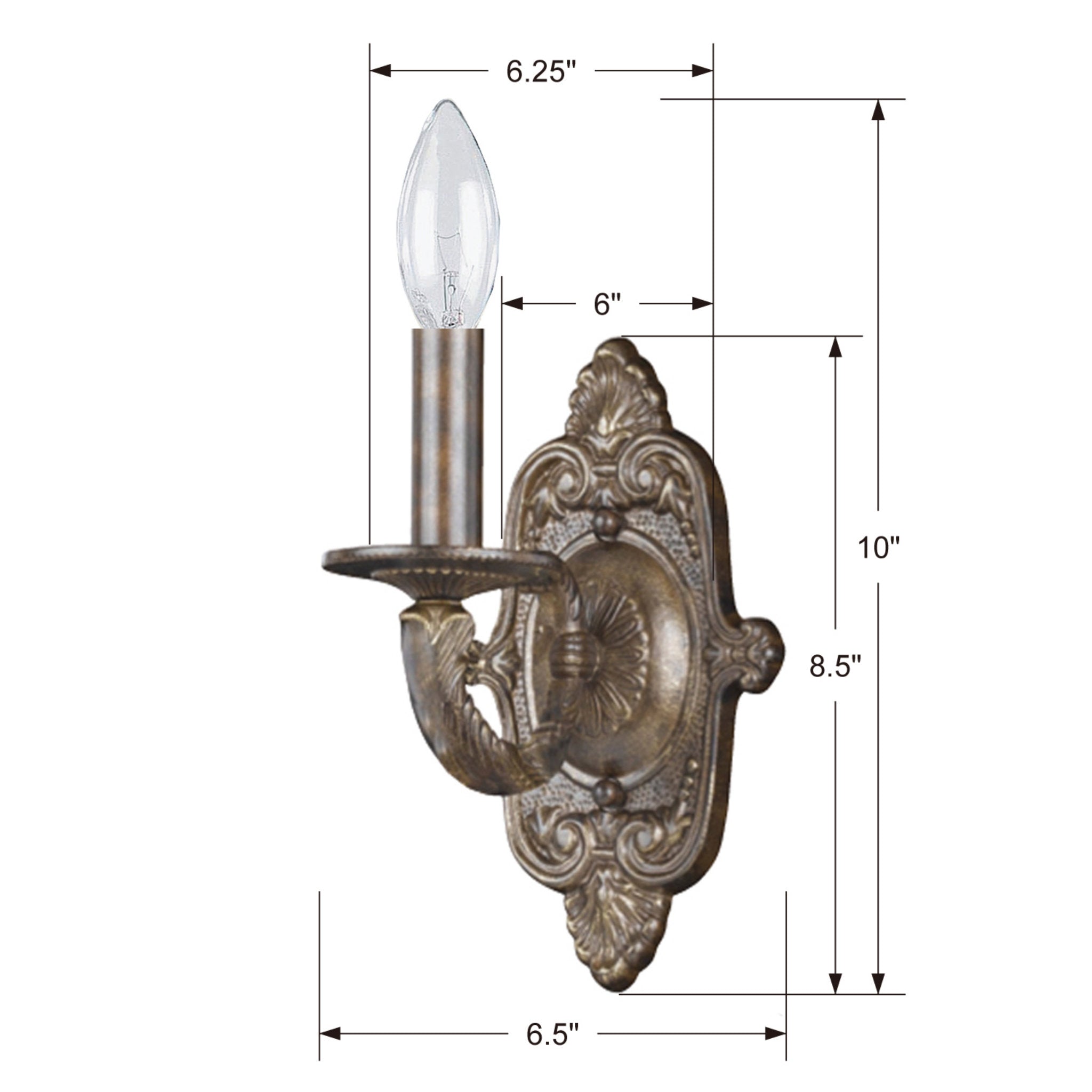 Paris Market 5'' Venetian Bronze Sconce Bronze 5"W x 9.75"H x 6.25"D