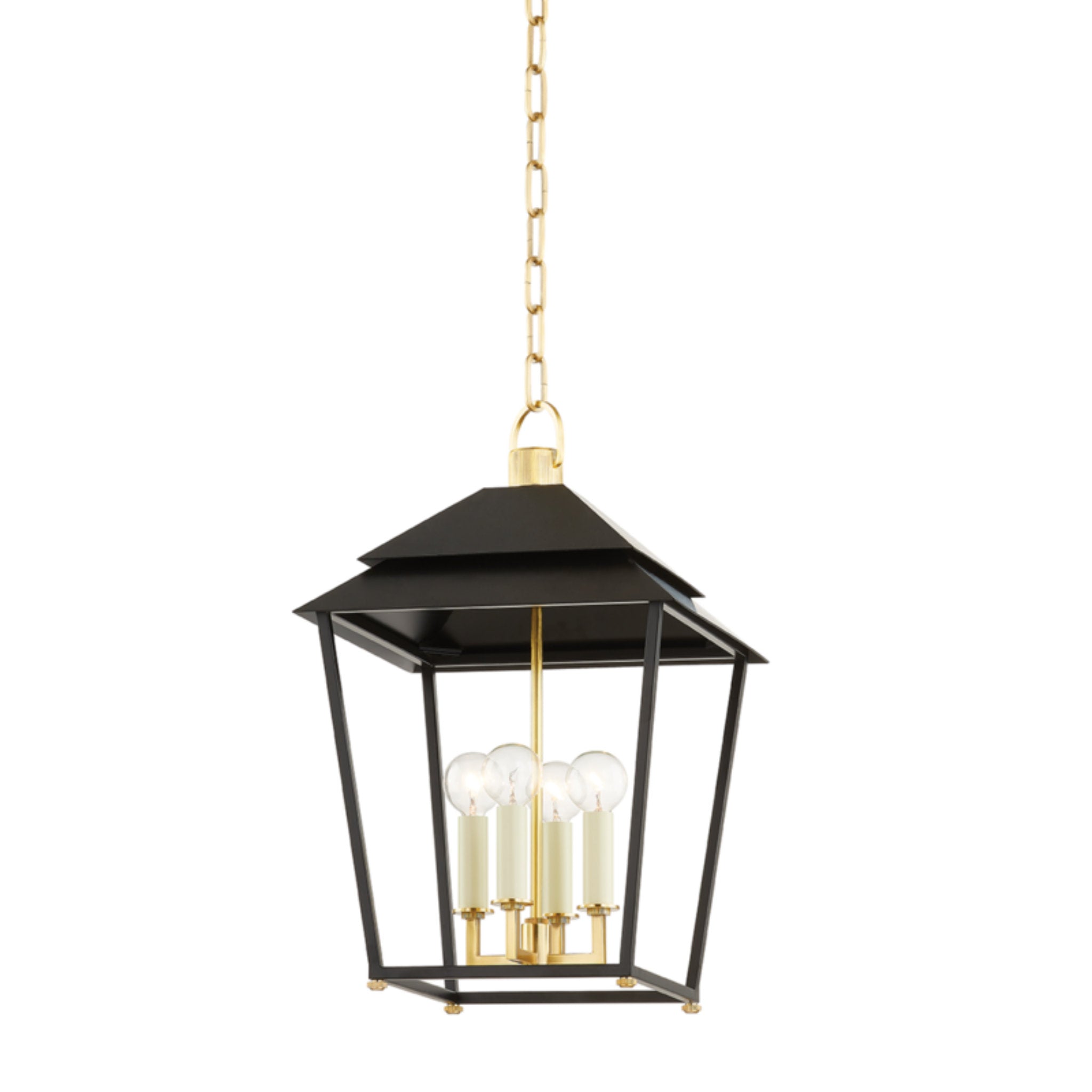 Natick 4-Light Lantern in Aged Brass 12.5L x 12.5W x 19.25H
